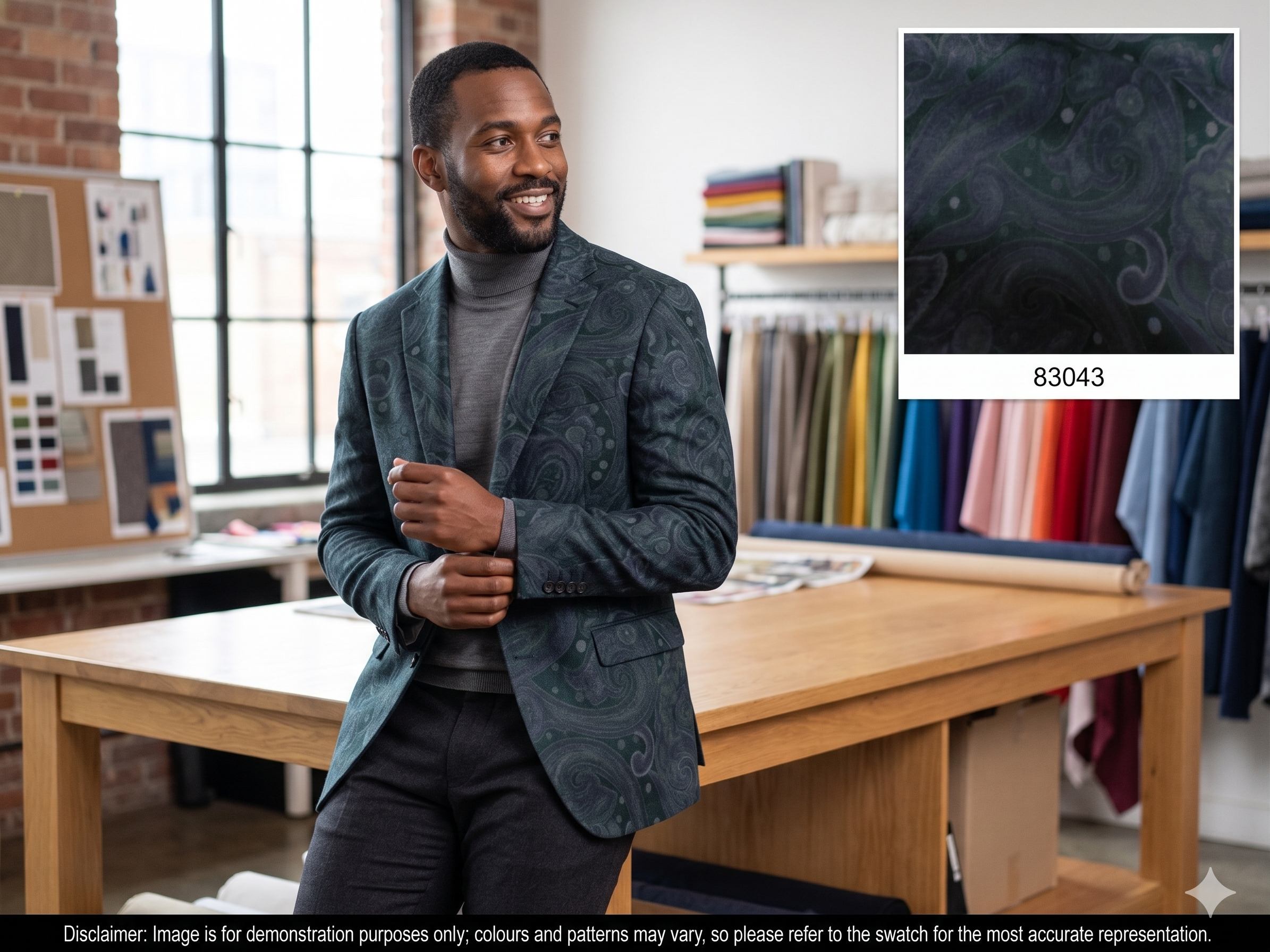 Man with Multicolour Paisley Cotton Velvet Blazer