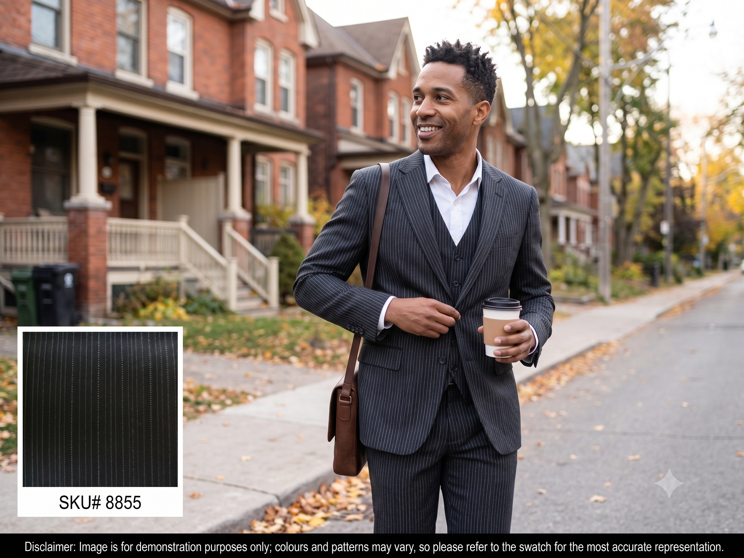 Man with Multicolour Stripe Wool Suiting