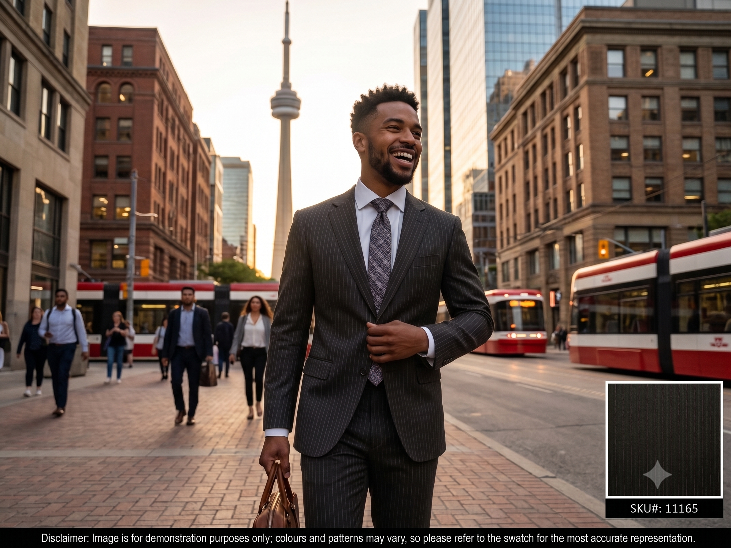 Man with Multicolour Stripe Worsted Wool Suiting