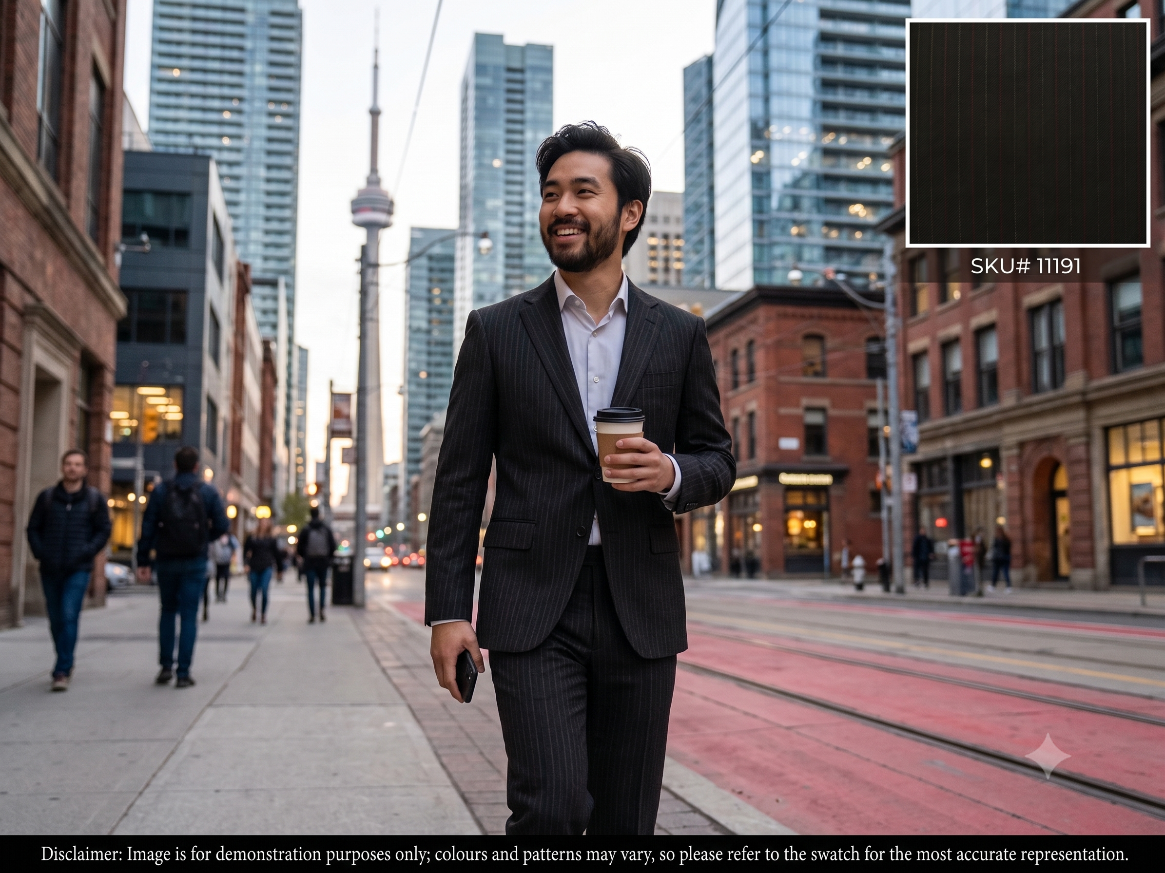 Man with Multicolour Stripe Worsted Wool Suiting