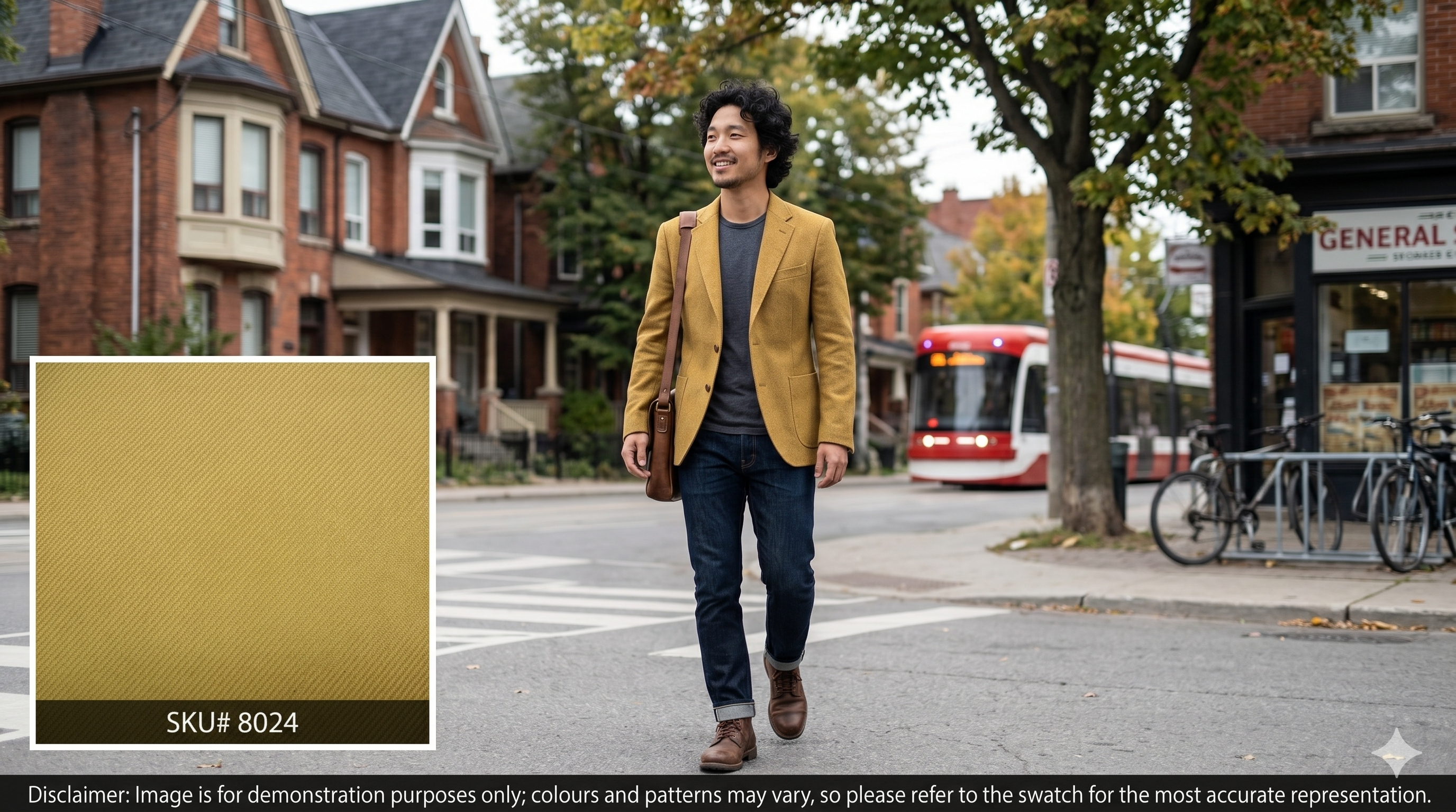 Man with Mustard Yellow Plain Cashmere Blazer