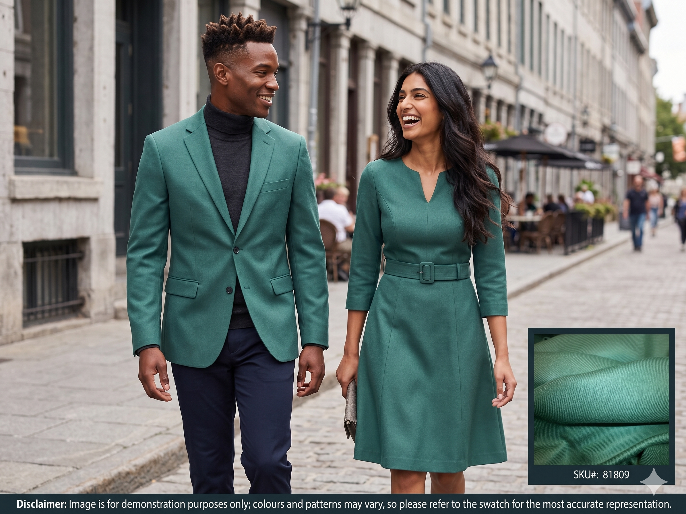 Man with Shamrock Green Plain Cashmere Blazer Suiting