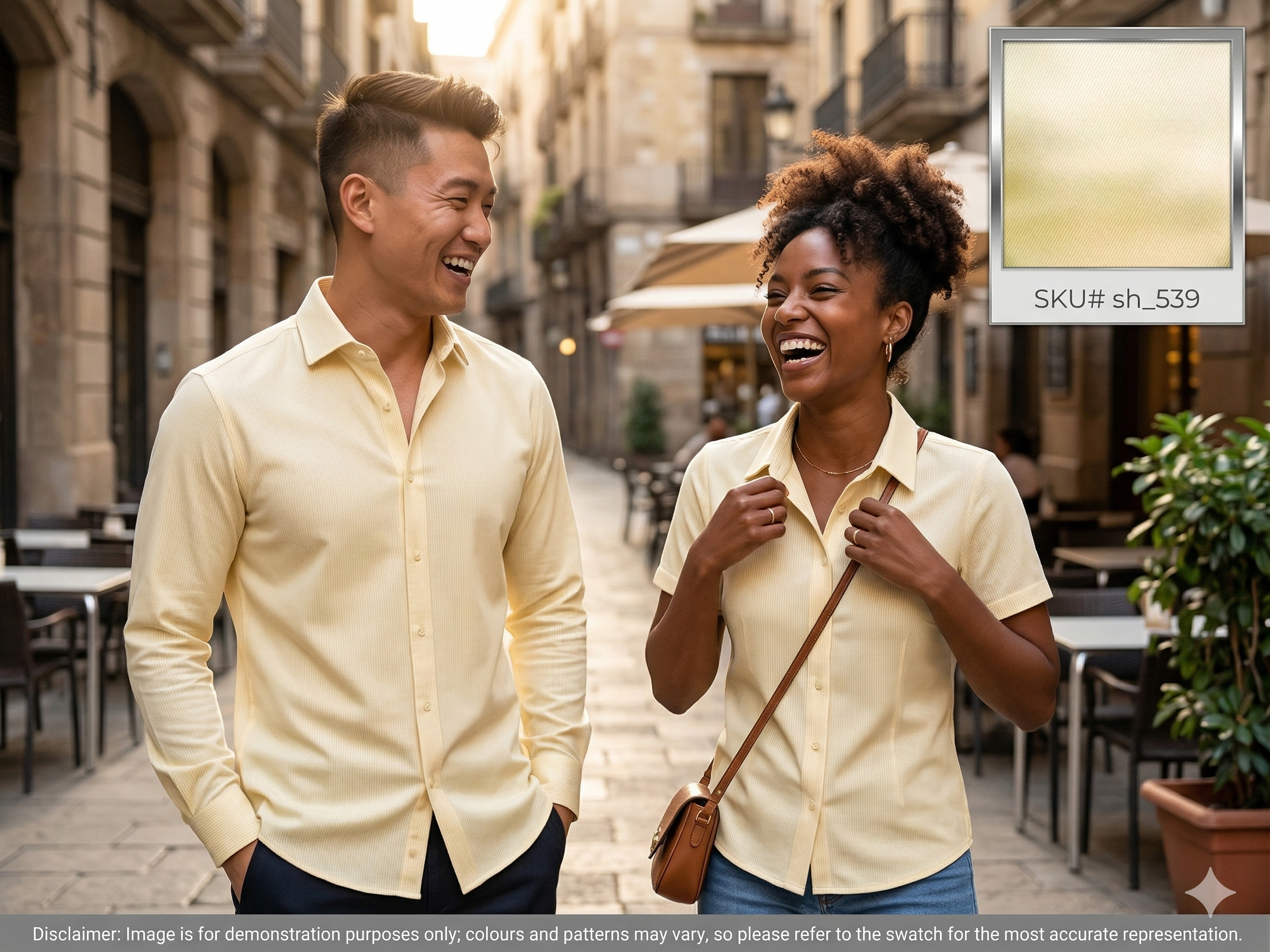 Man with White Cream Plain Egyptian Cotton Shirting