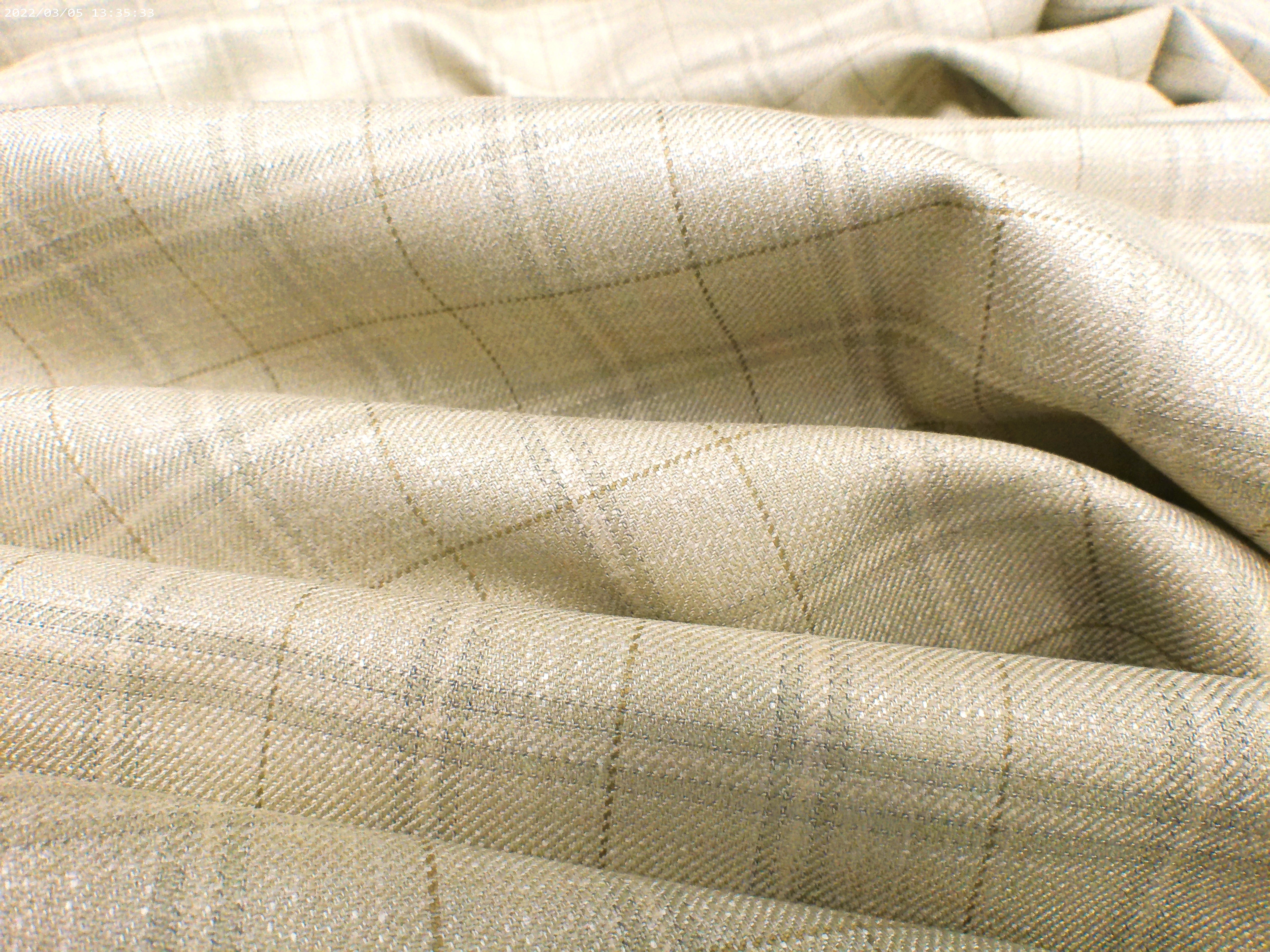 Multicolour Check Silk Linen Blazer Suiting