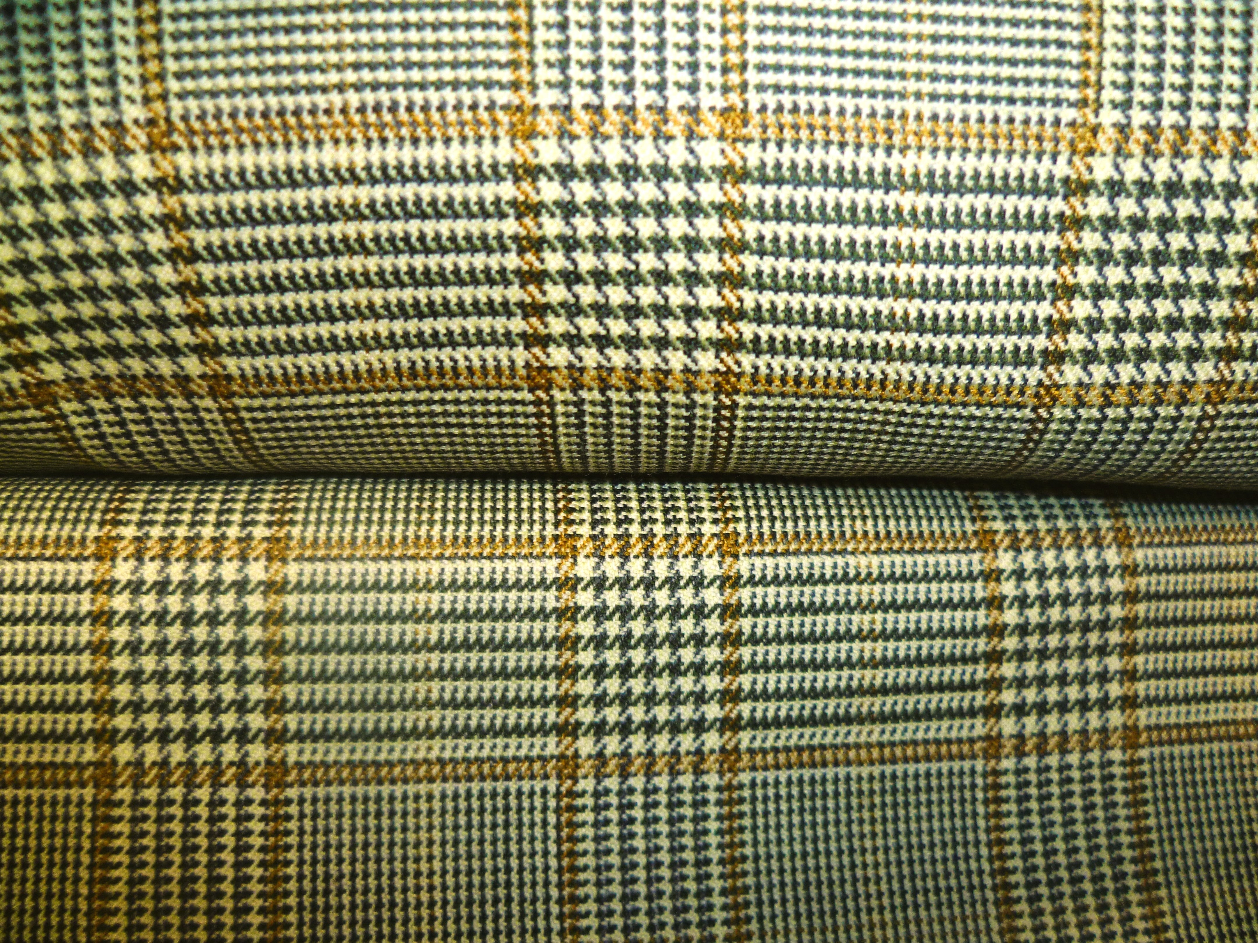 Multicolour Check Silk Wool Blazer Suiting
