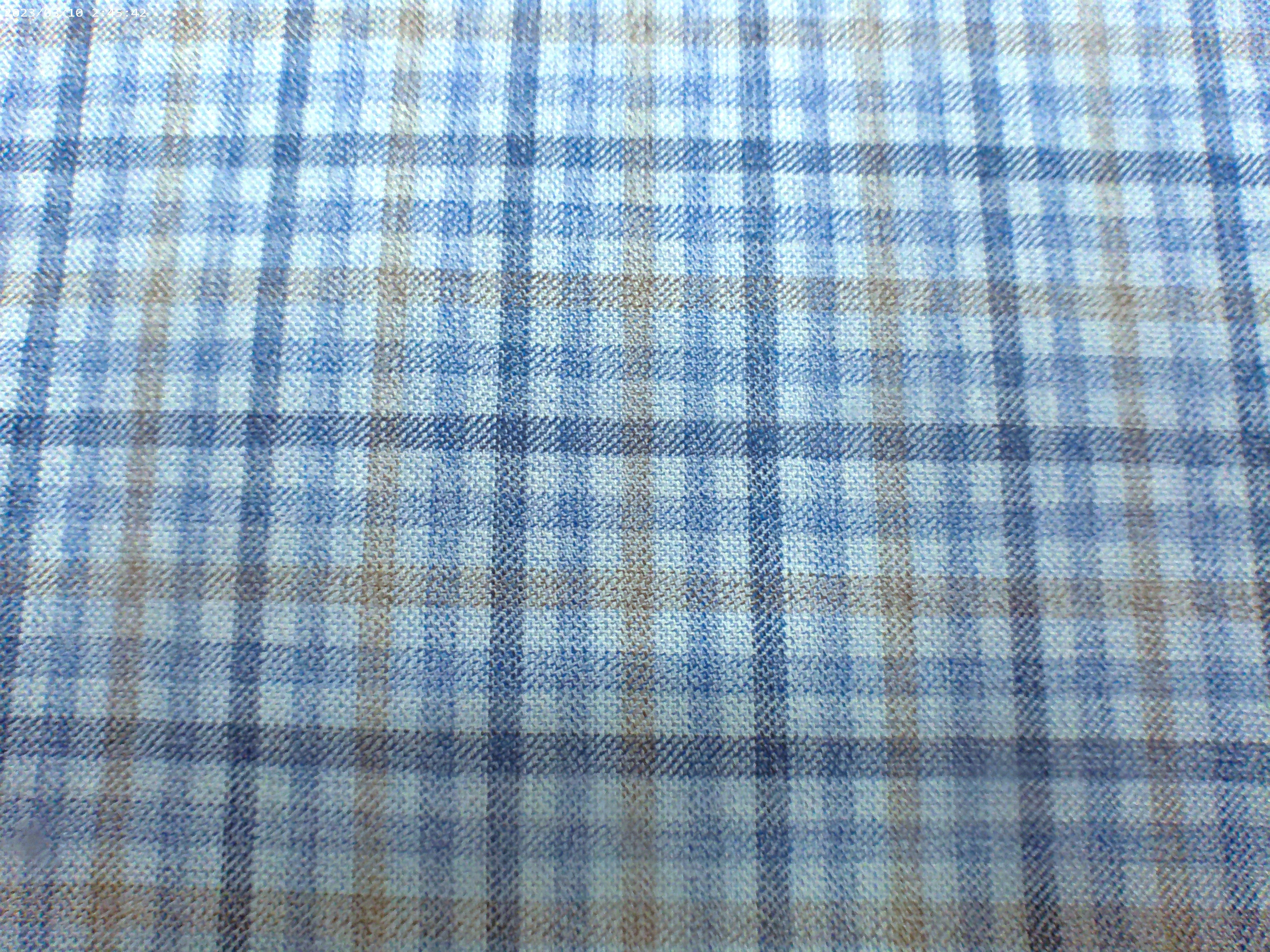 Multicolour Check Worsted Wool Suiting