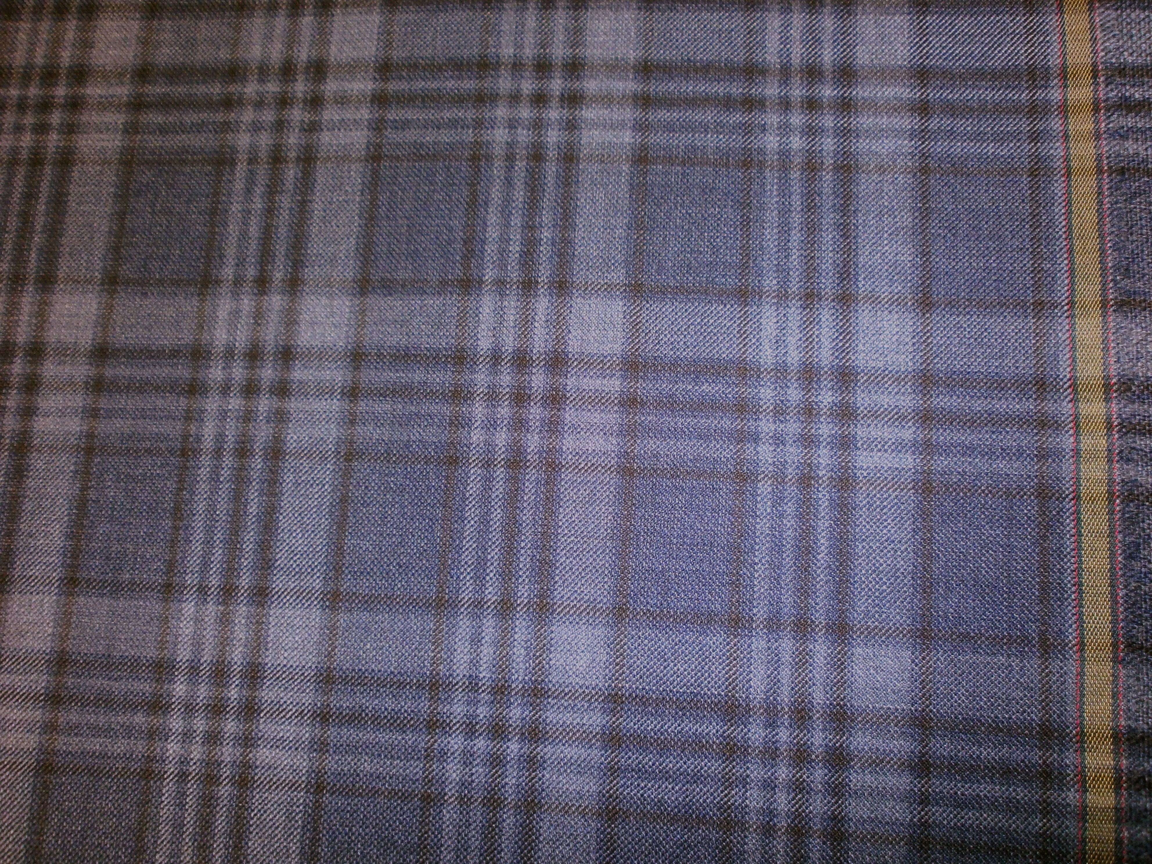 Multicolour Check Worsted Wool Suiting