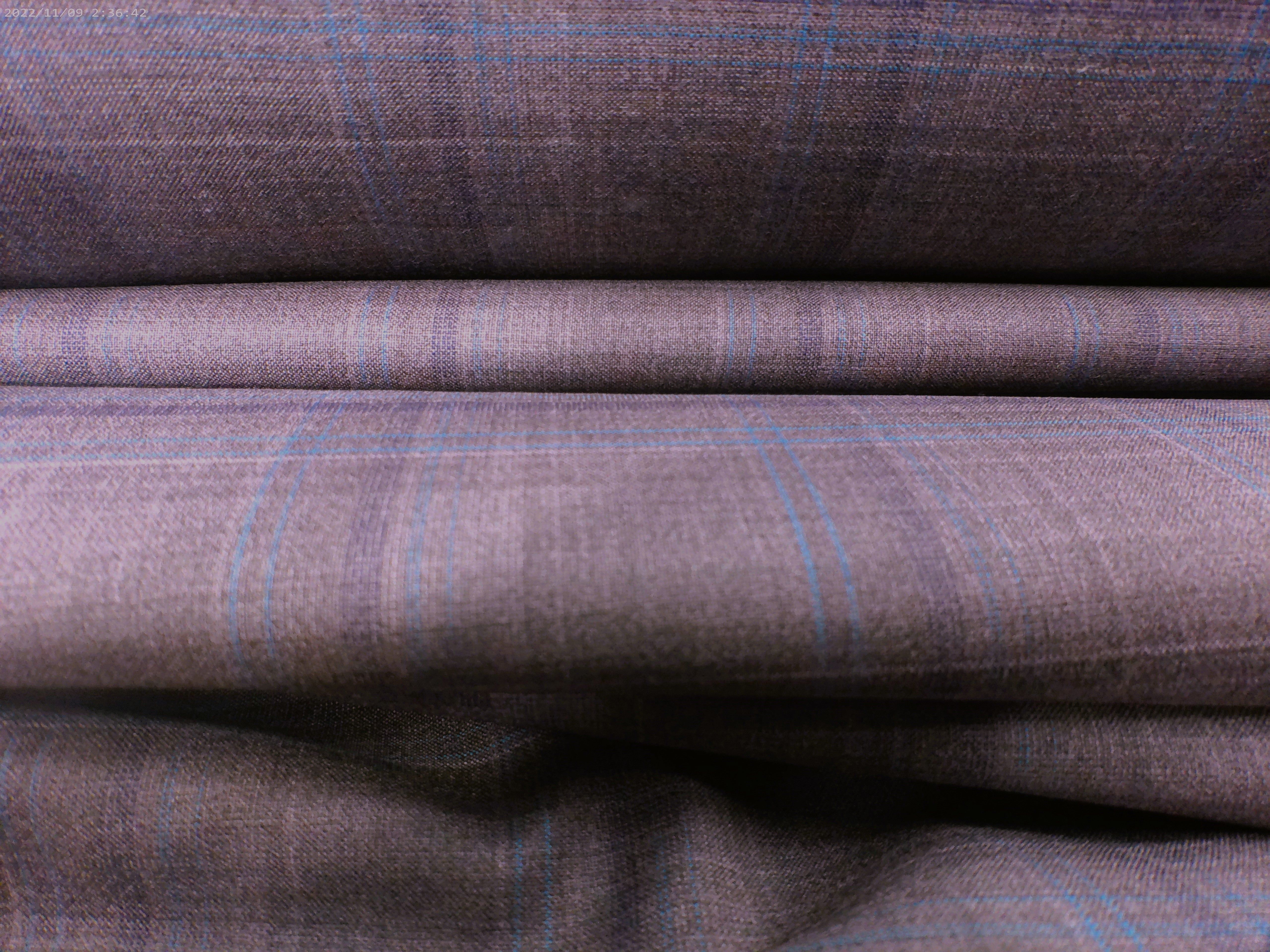 Multicolour Check Worsted Wool Suiting