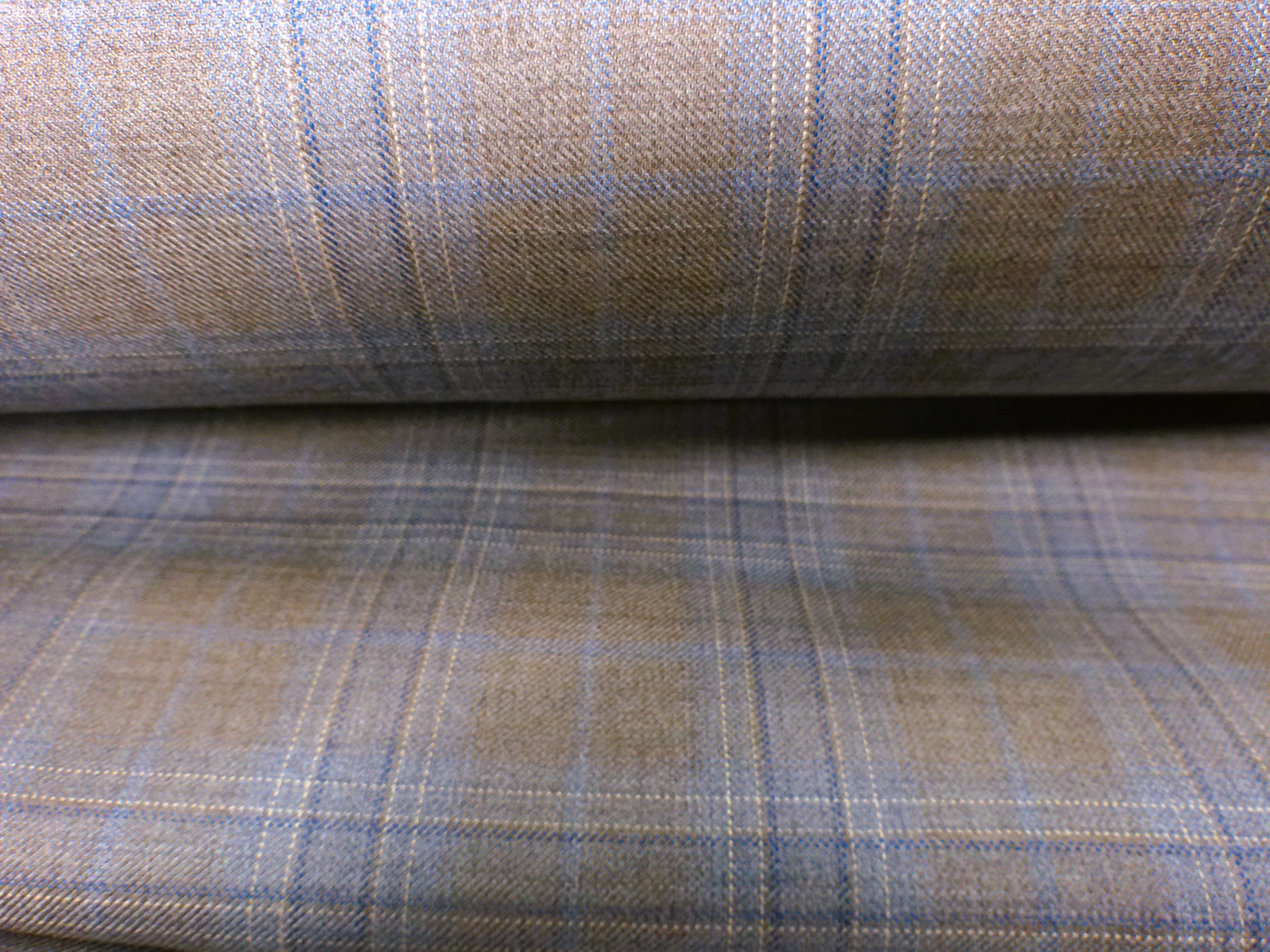 Multicolour Check Worsted Wool Suiting