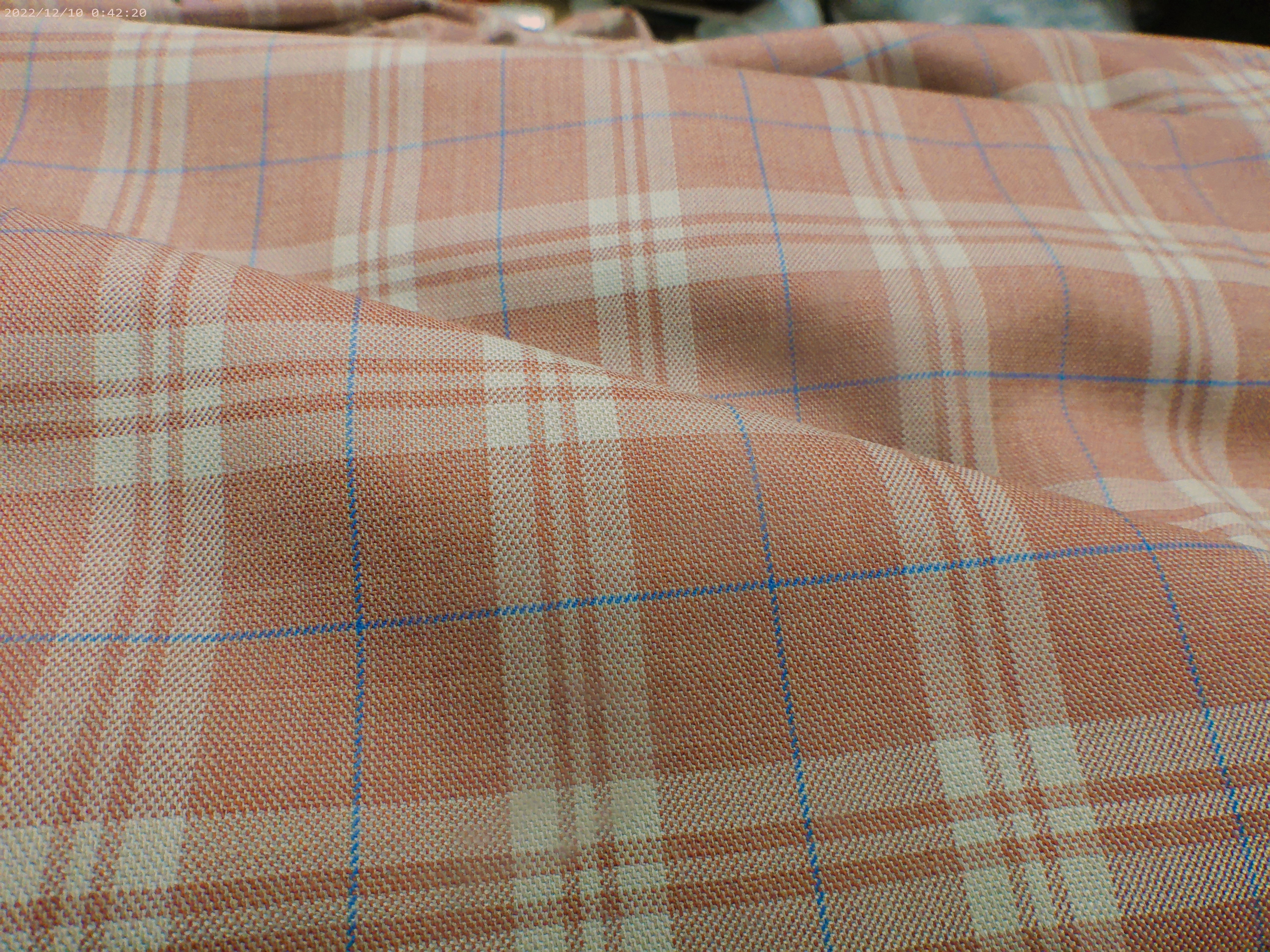 Multicolour Check Worsted Wool Suiting