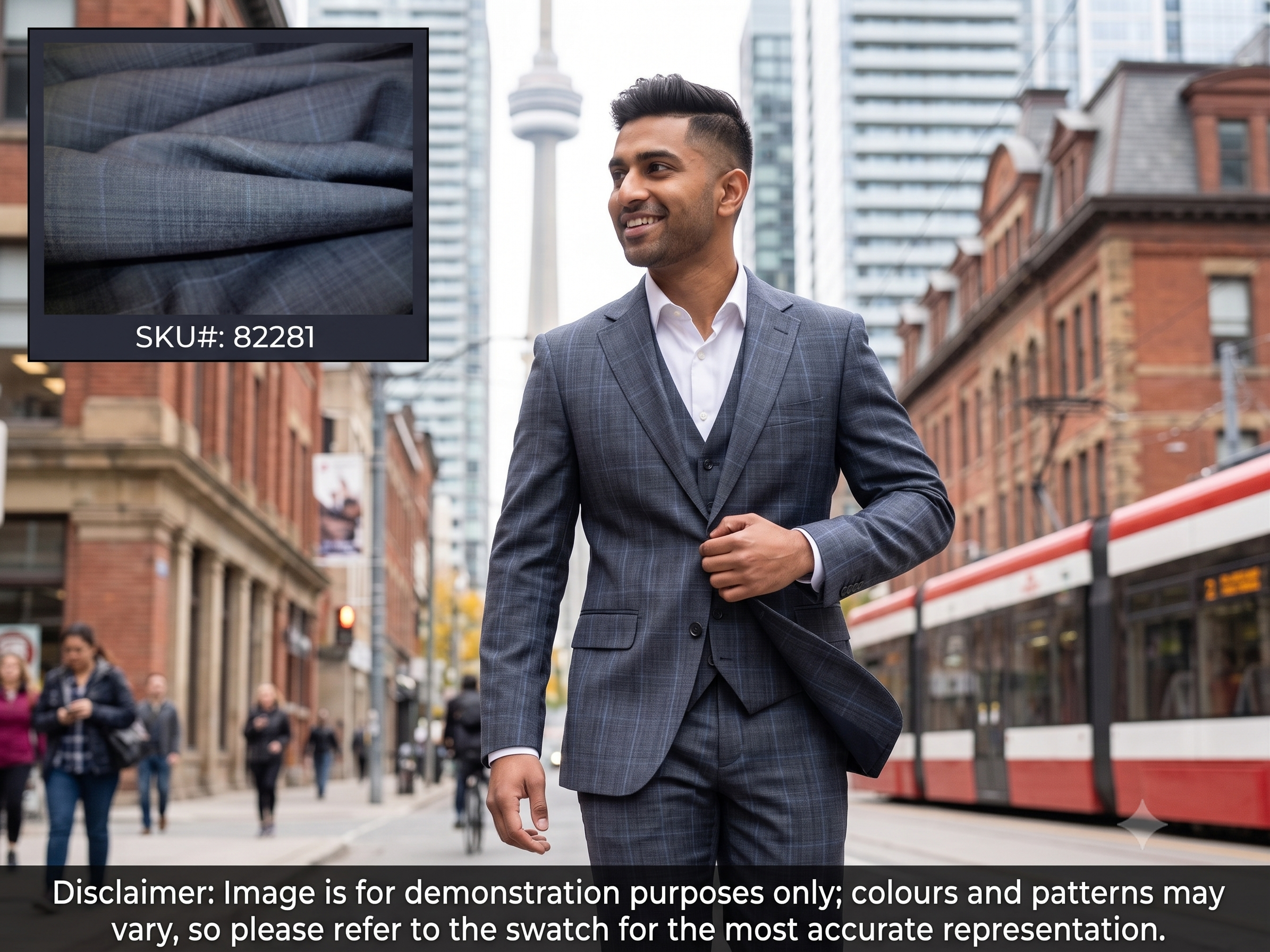 Multicolour Check Worsted Wool Suiting
