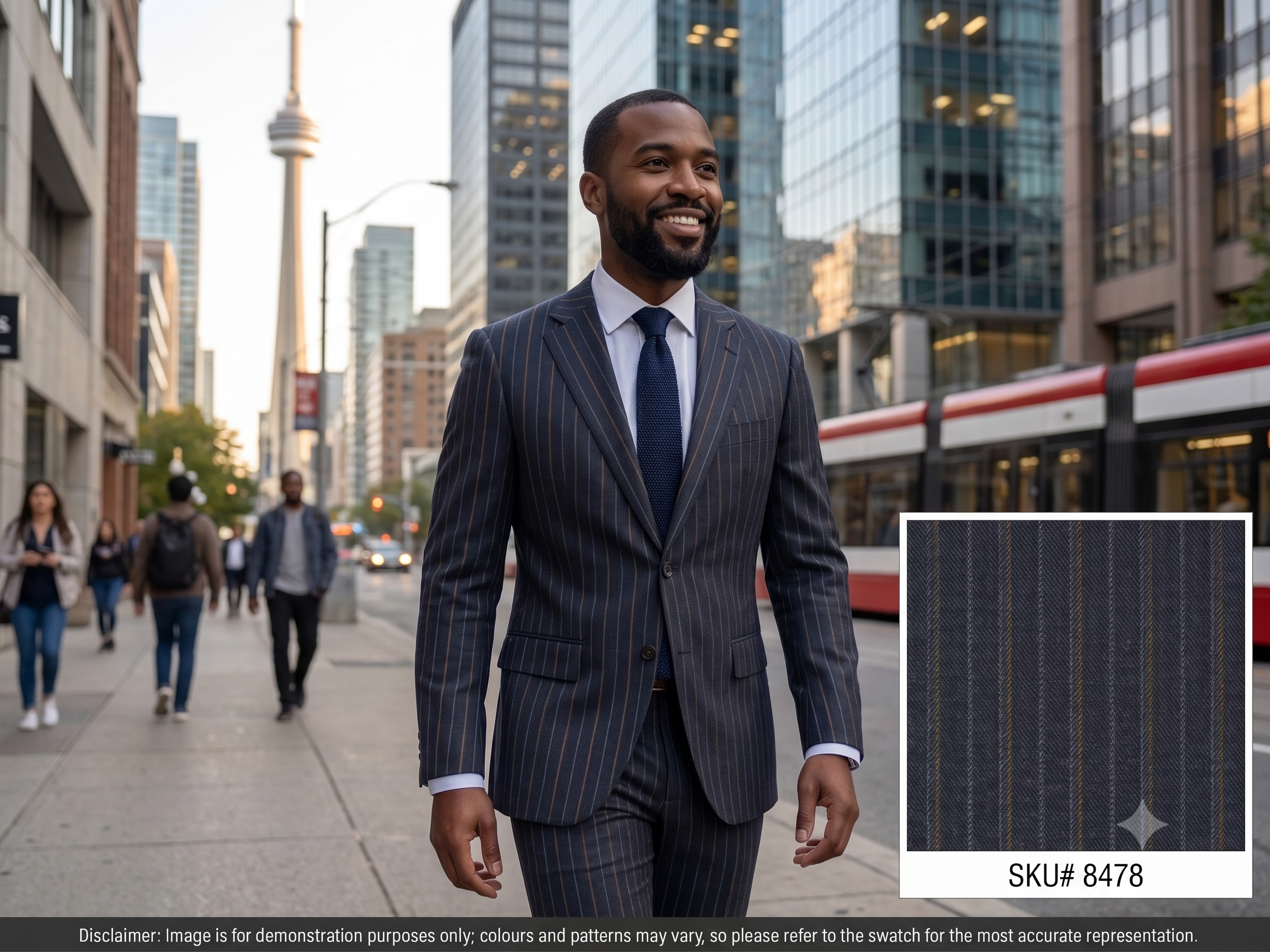 Multicolour Stripe Wool Suiting