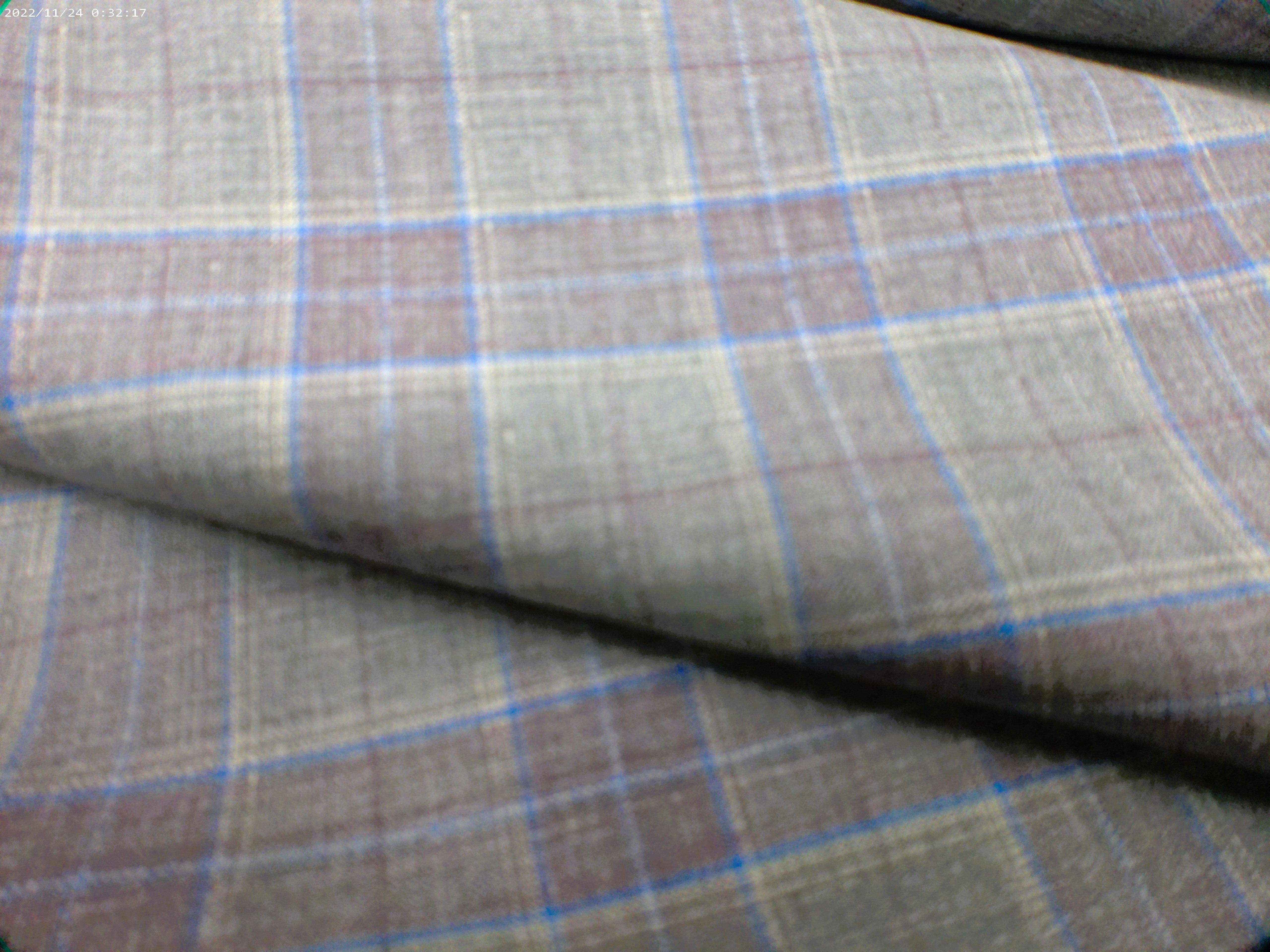 Multicolour check Linen Wool Suiting
