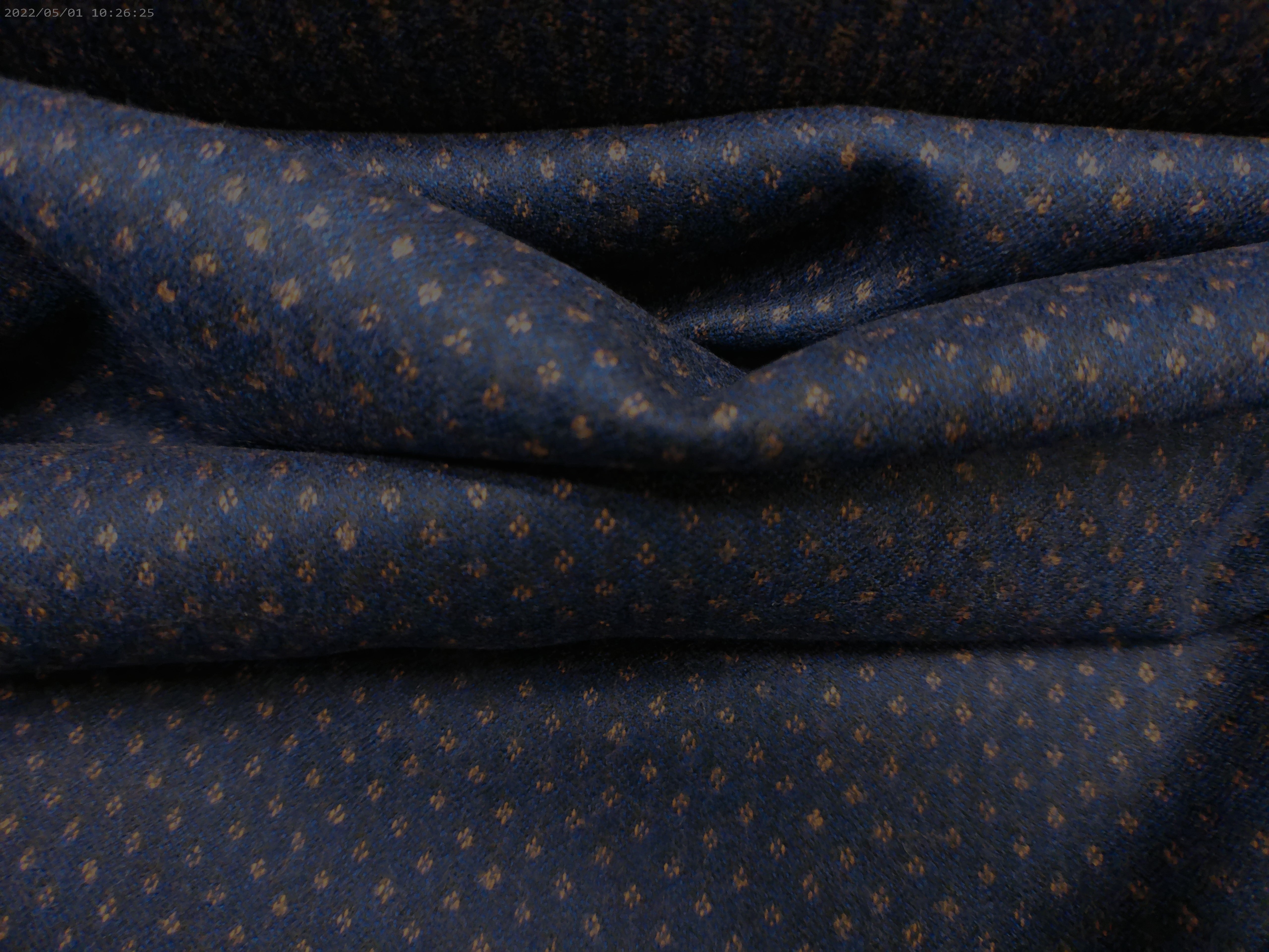 Navy Brown Pin Dot Worsted Wool Blazer Coating