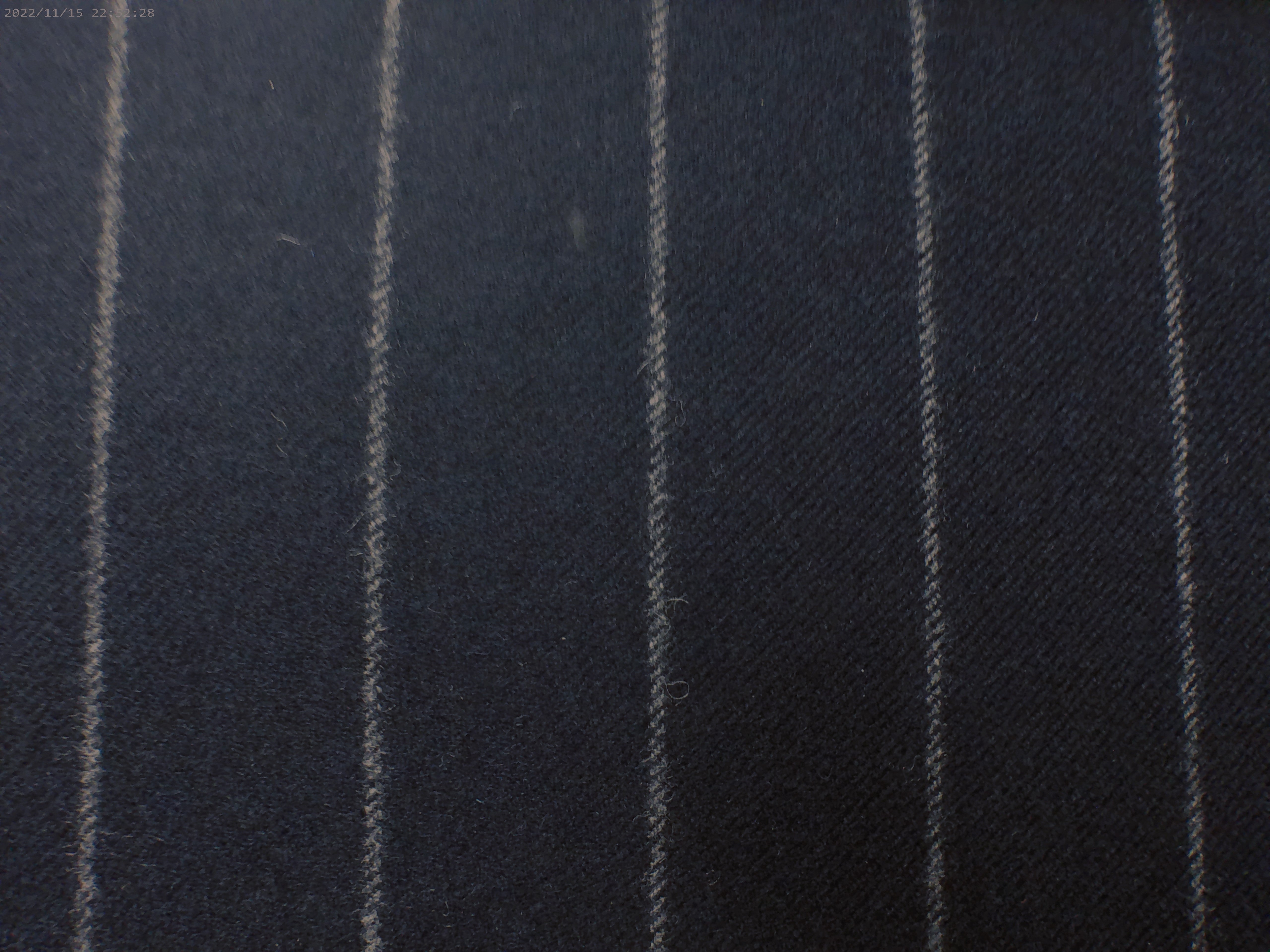 Navy Chalk Grey Stripe Cashmere Wool Suiting