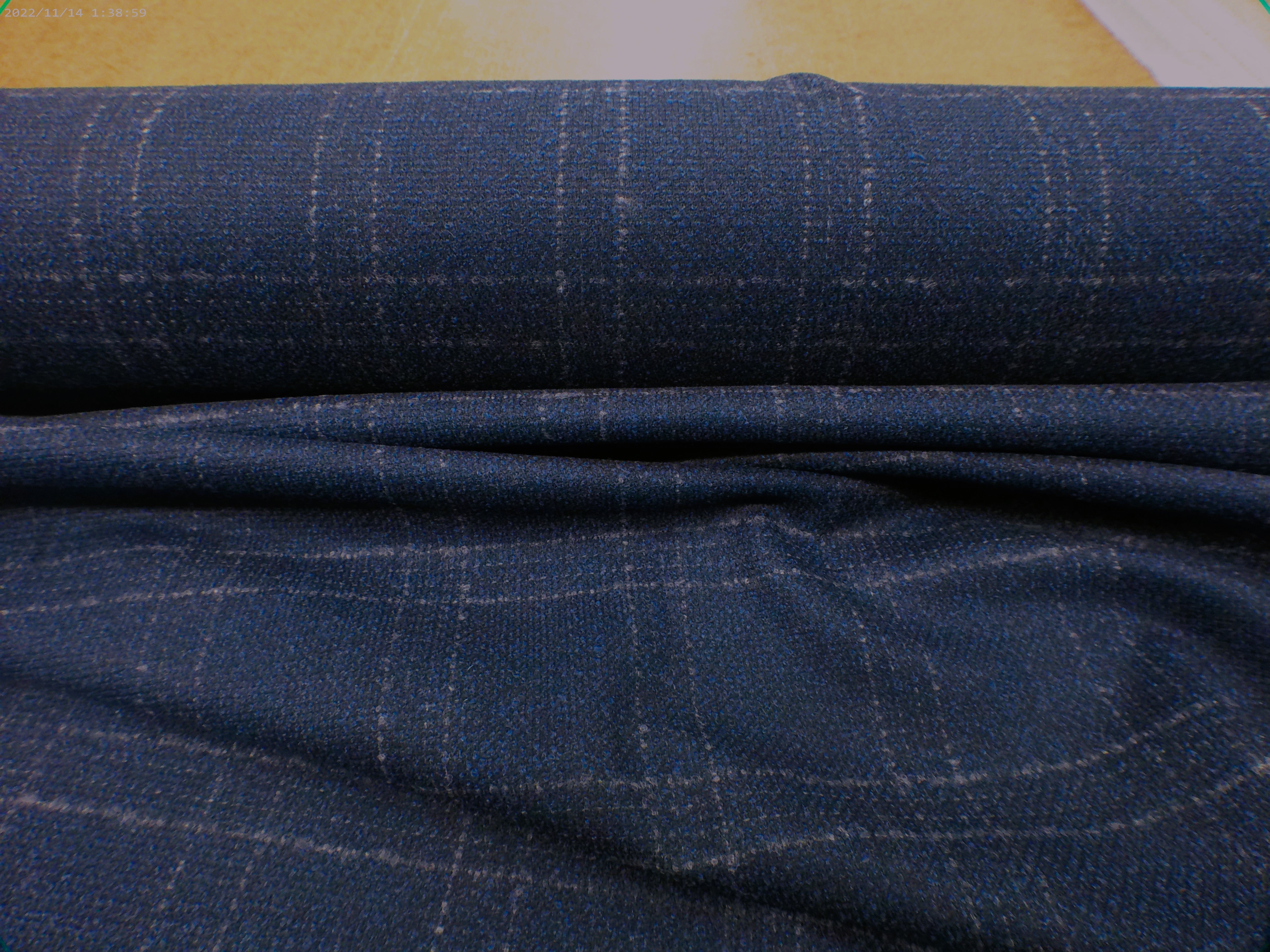 Navy Grey Check Wool Cashmere Blazer