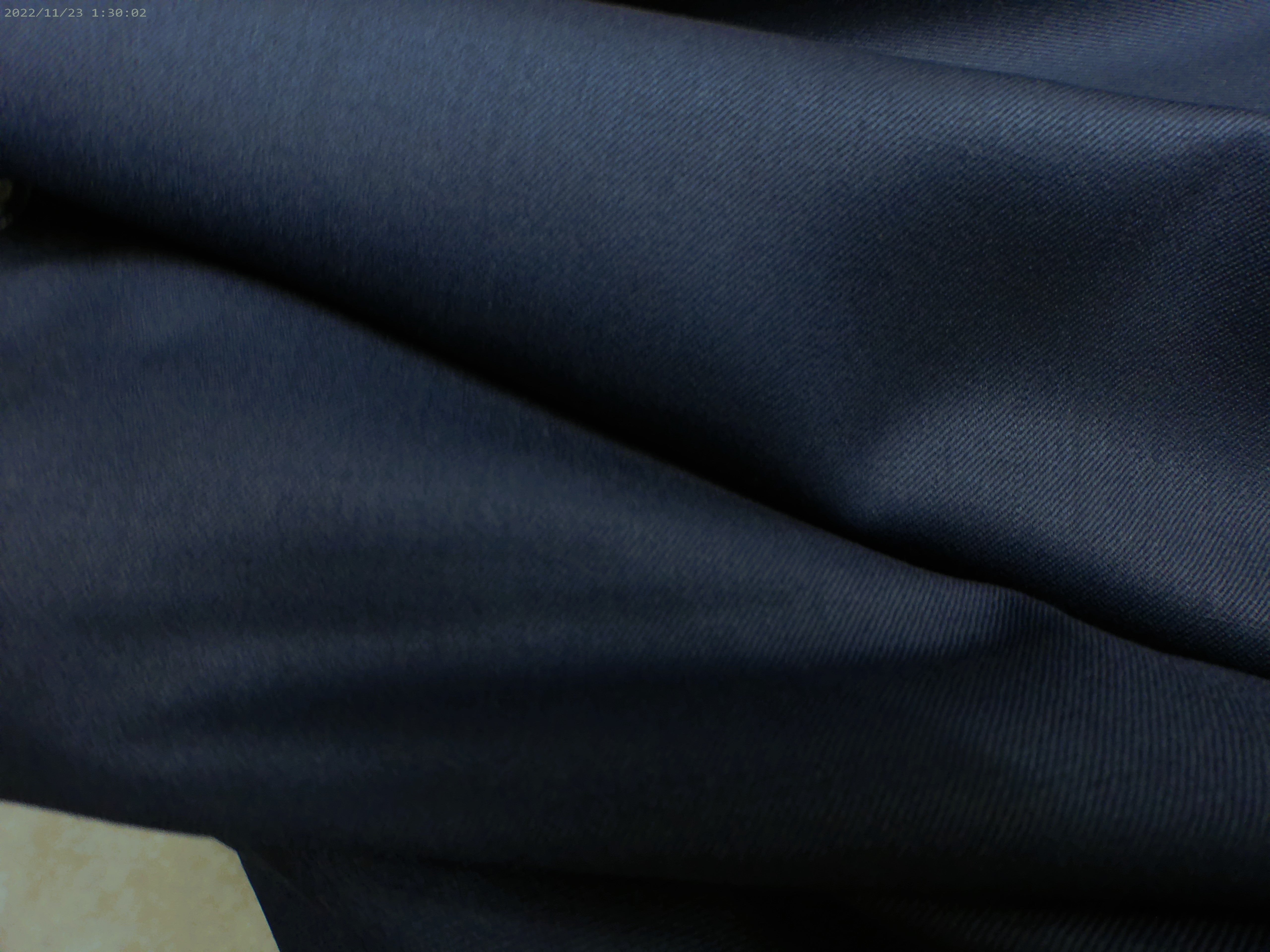 Navy Plain Worsted Wool Suiting