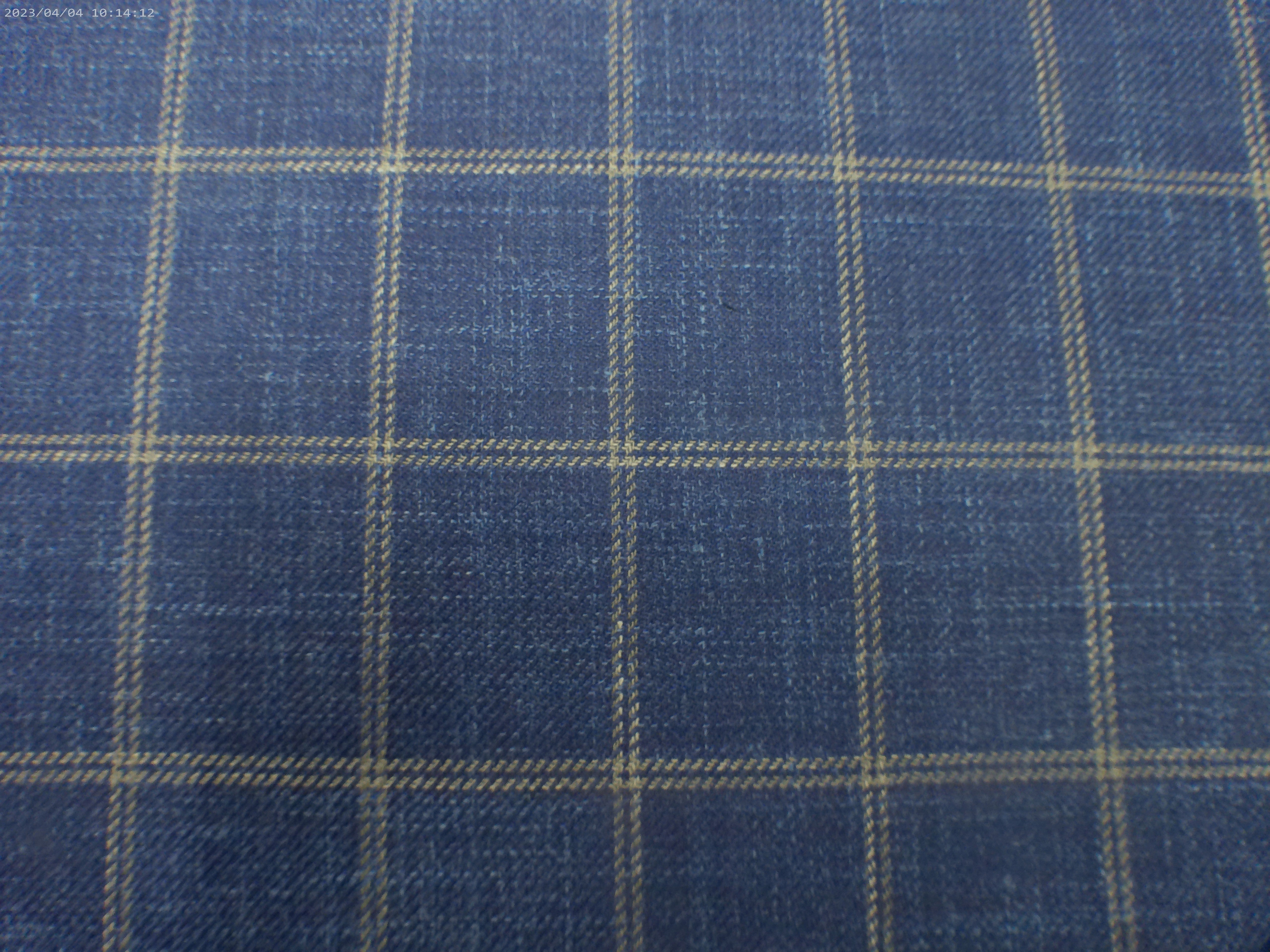 Navy Taupe Check Wool Silk Blazer