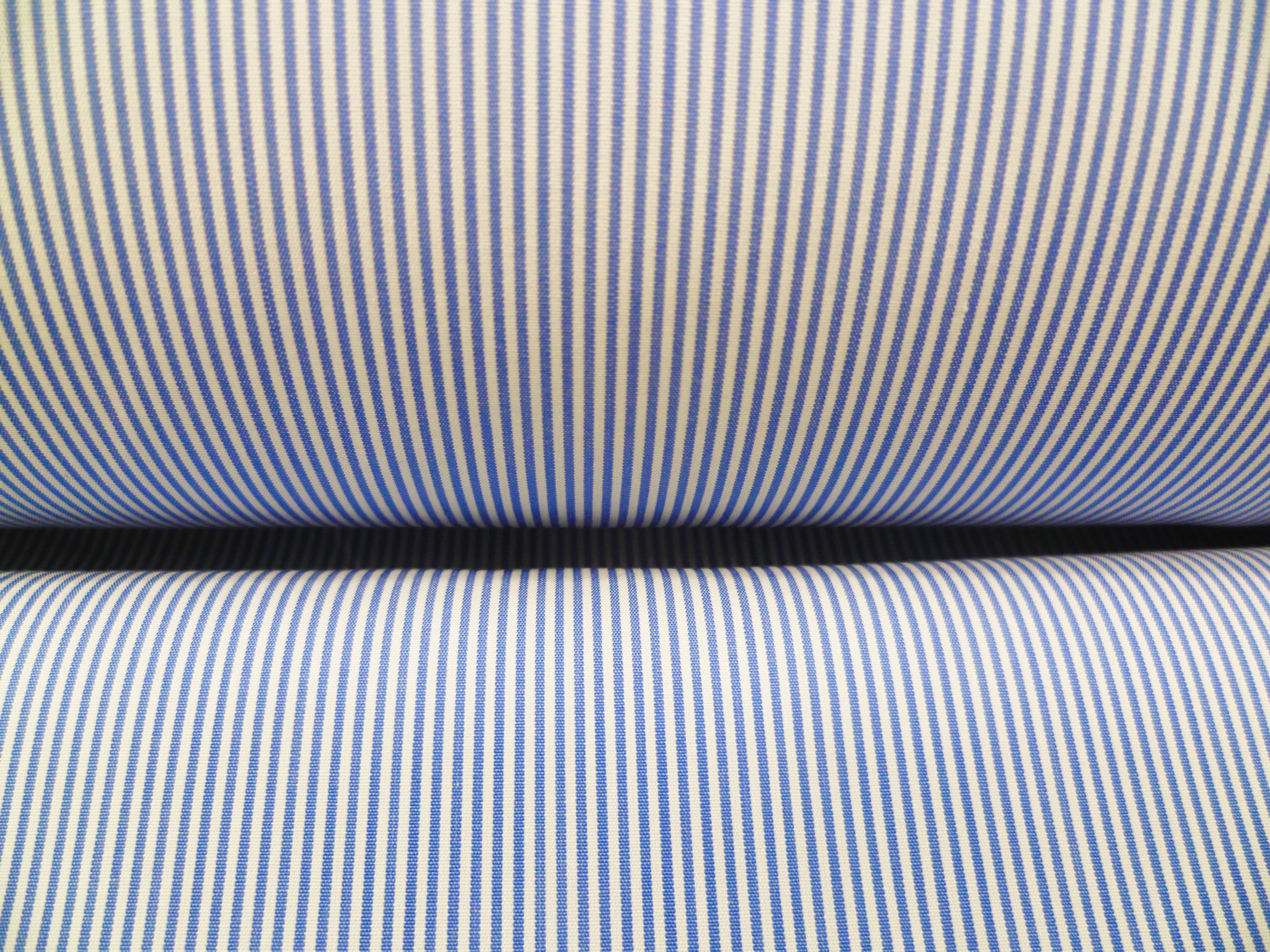 Navy White Stripe Cotton Dresses Shirting