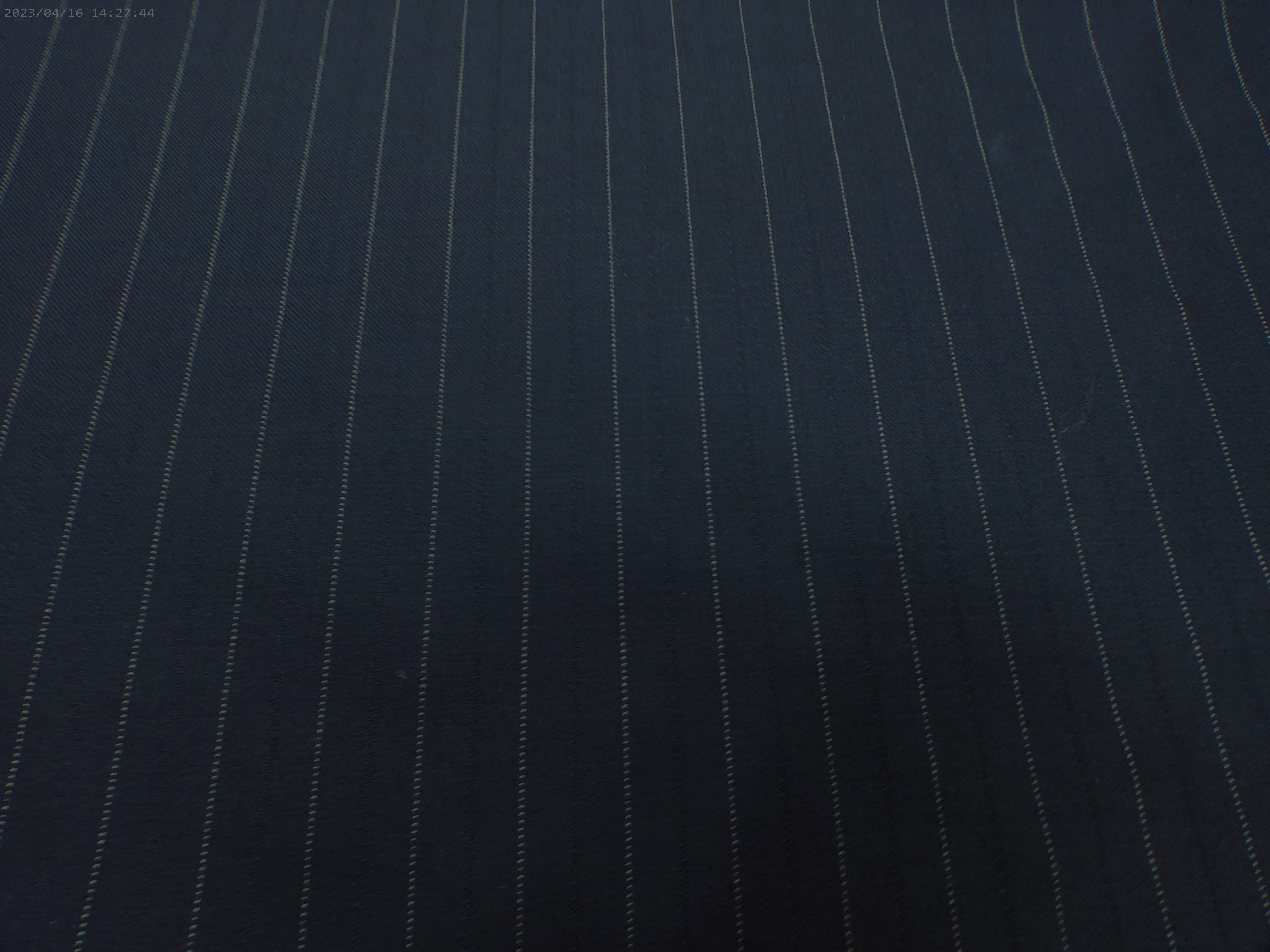 Navy White Stripe Worsted Wool Suiting