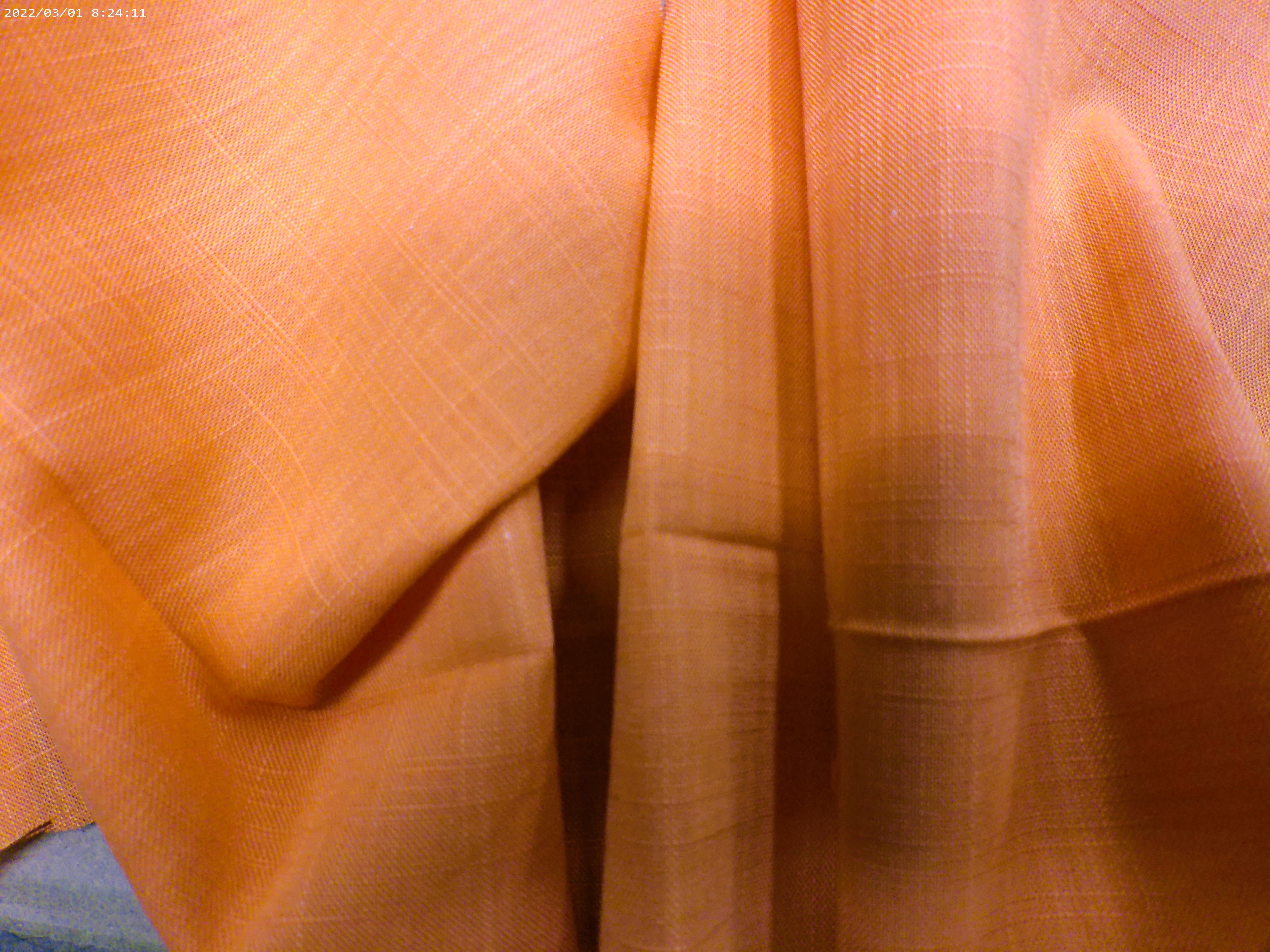Orange Plain Linen Cotton Shirting