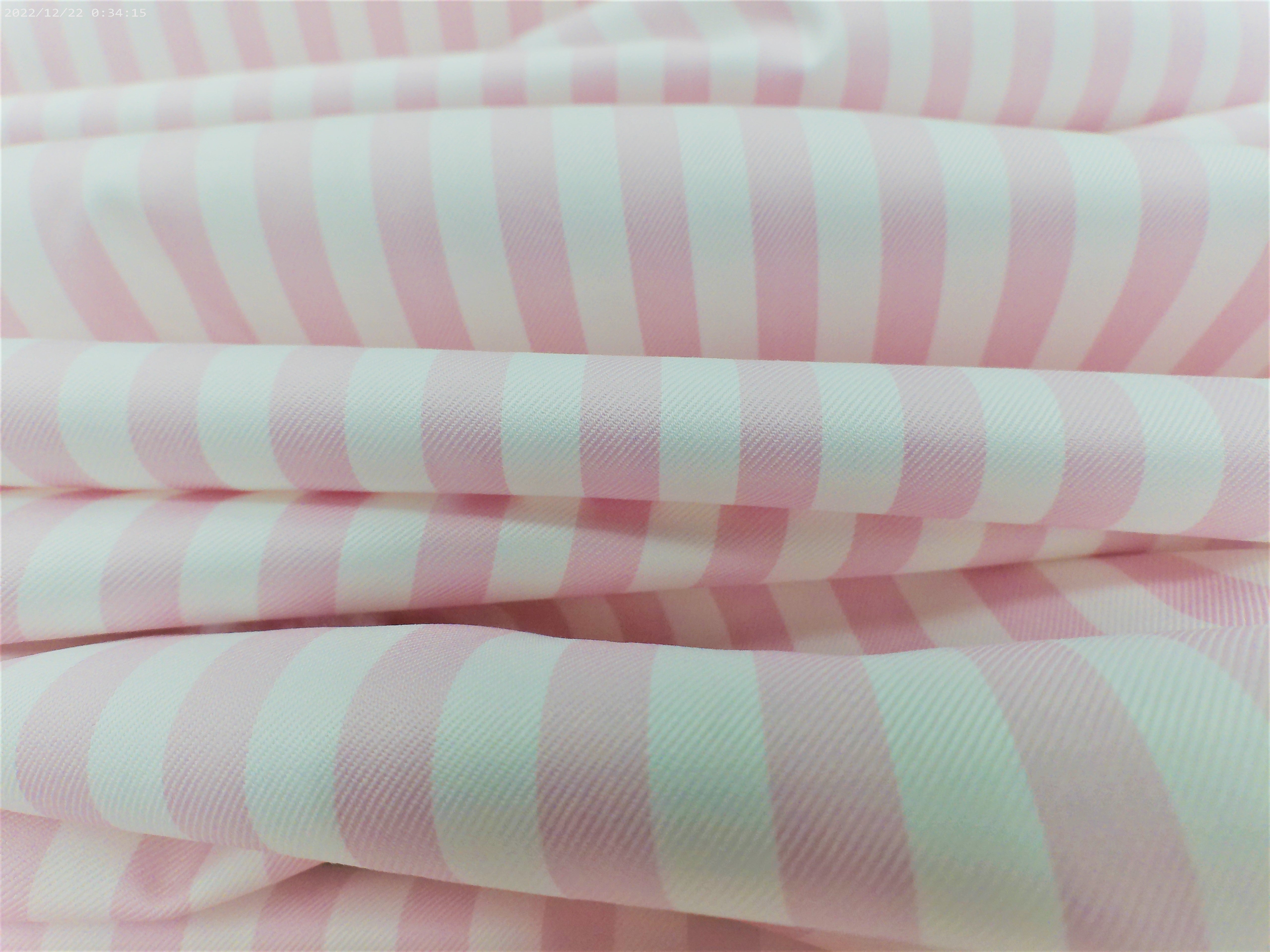Pink White Stripe Cotton Dresses Shirting