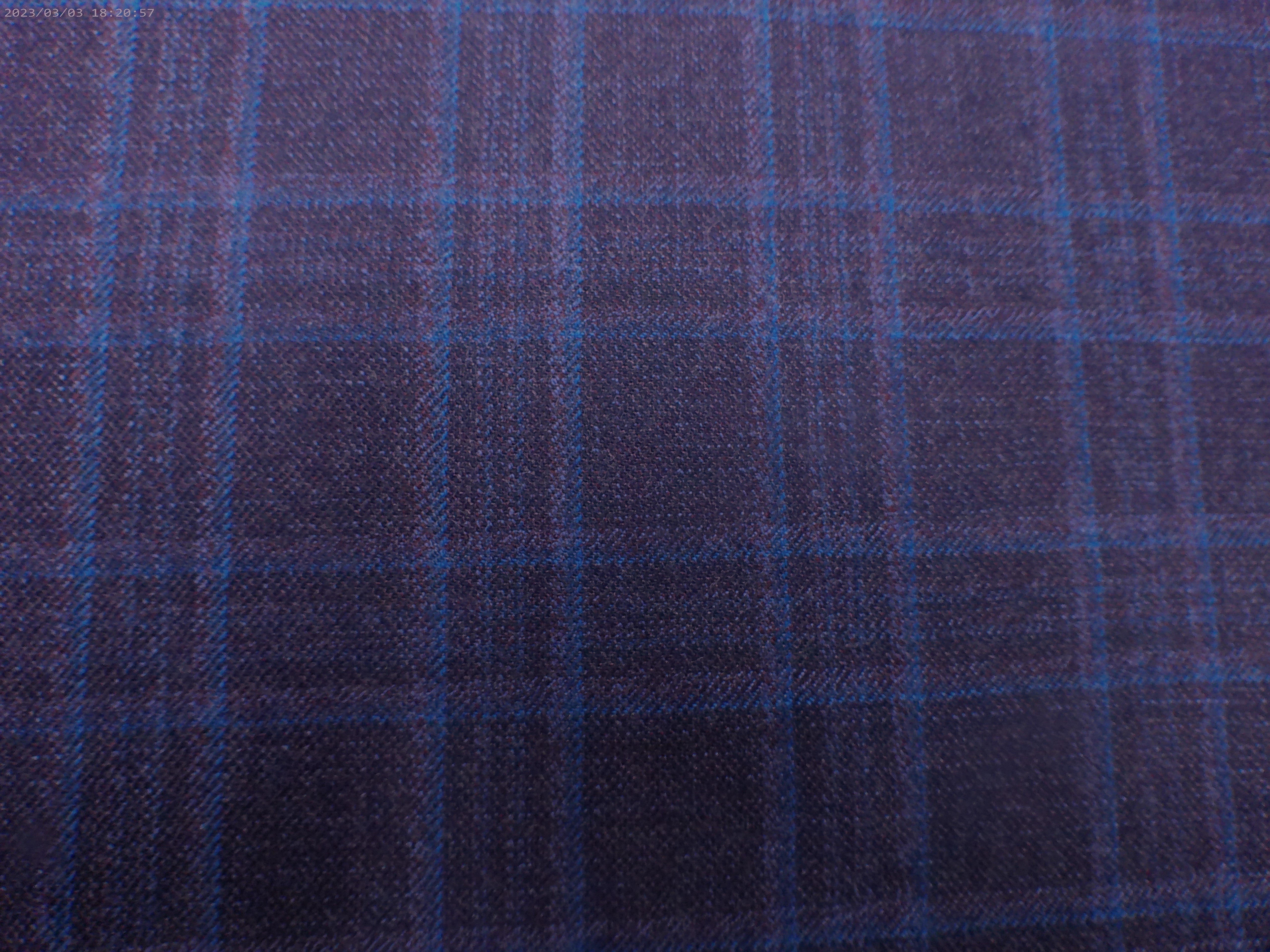 Purple Blue Check Worsted Wool Blazer