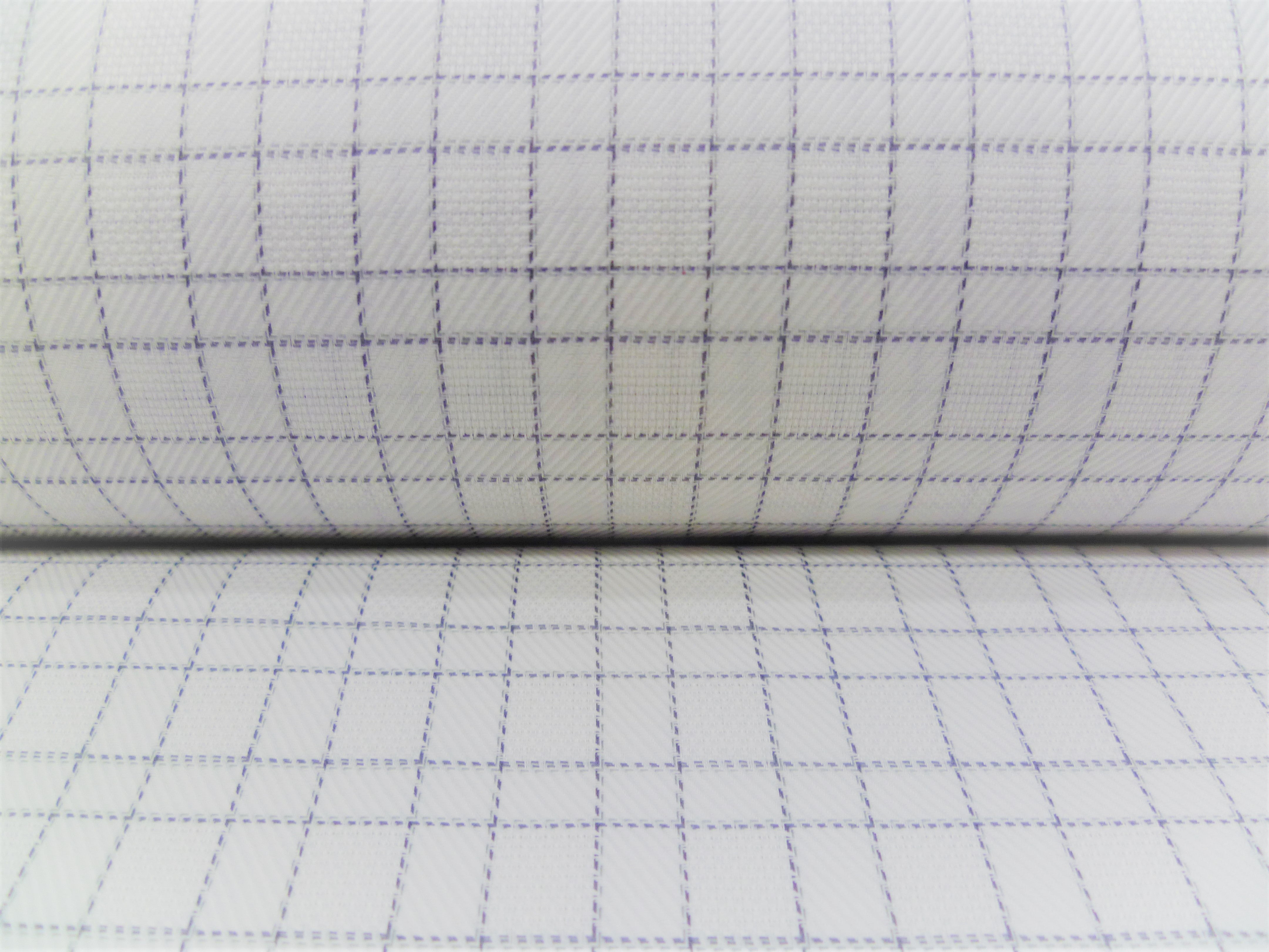 Purple White Check Cotton Dresses Shirting