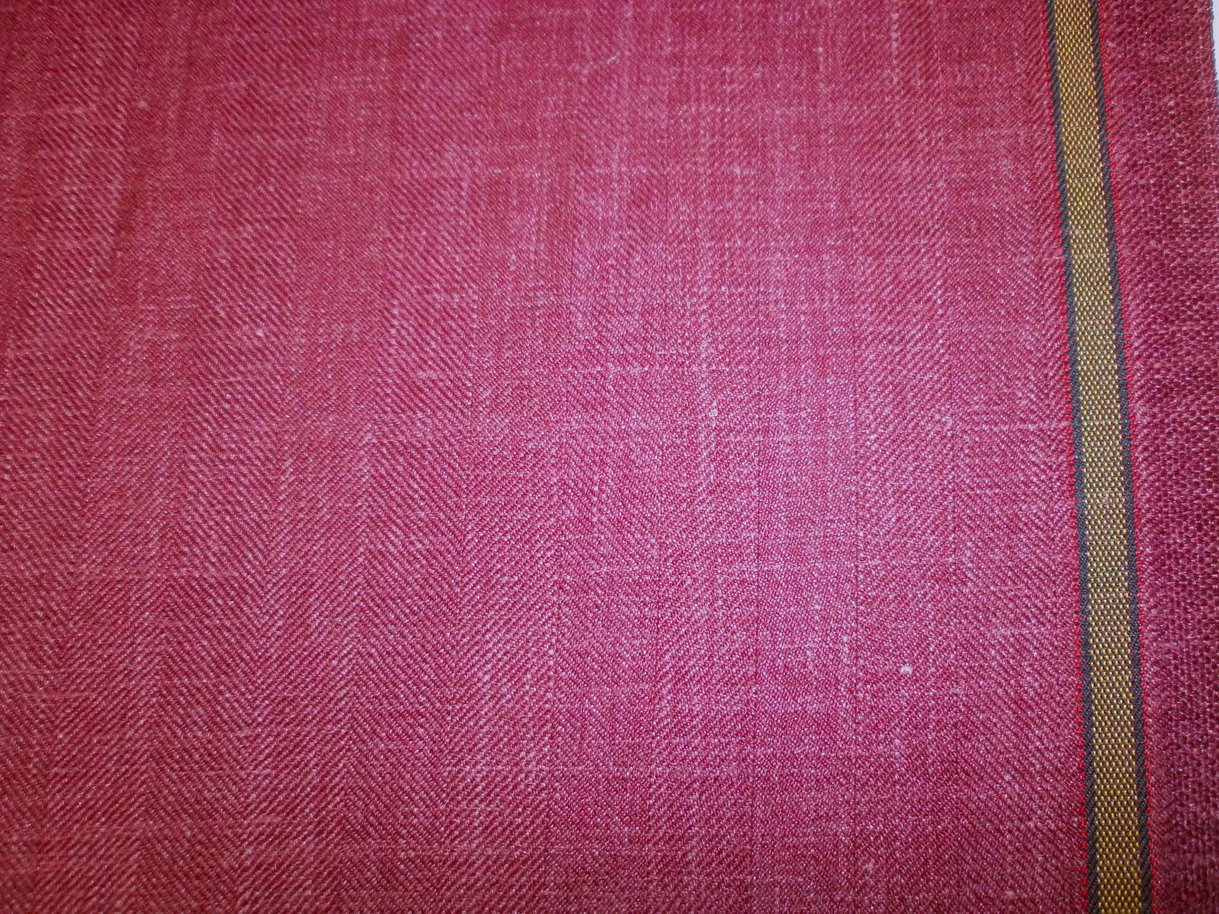 Red Herringbone Wool Silk Linen Suiting