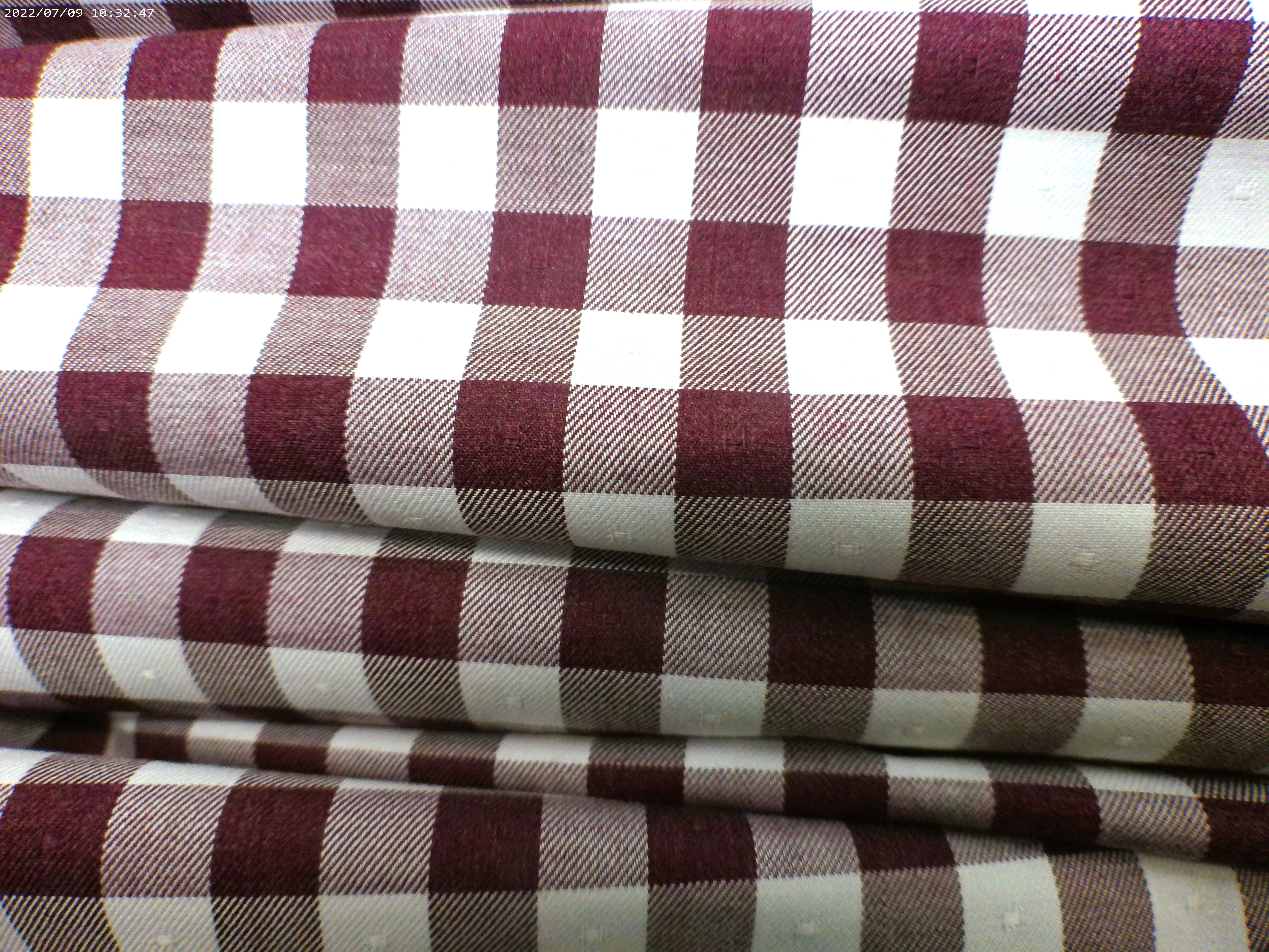 Red White Check Kashko Cotton Shirting 