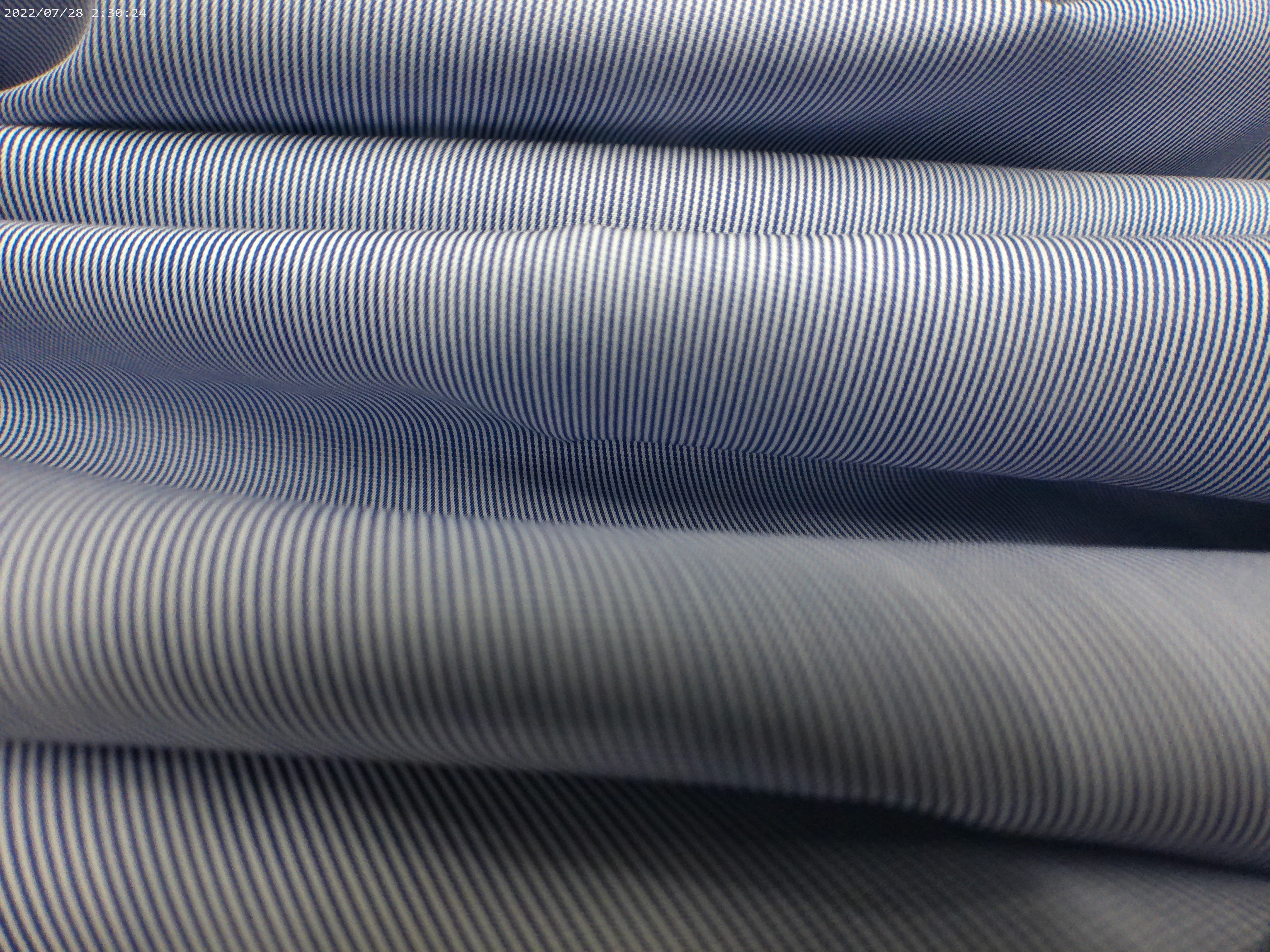 Royal Blue White Stripe Cotton Shirting
