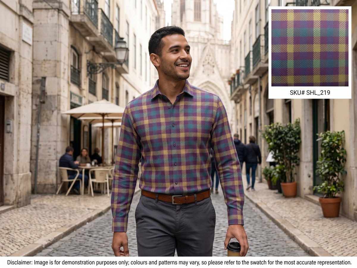 Multicolour Check Cotton Shirting