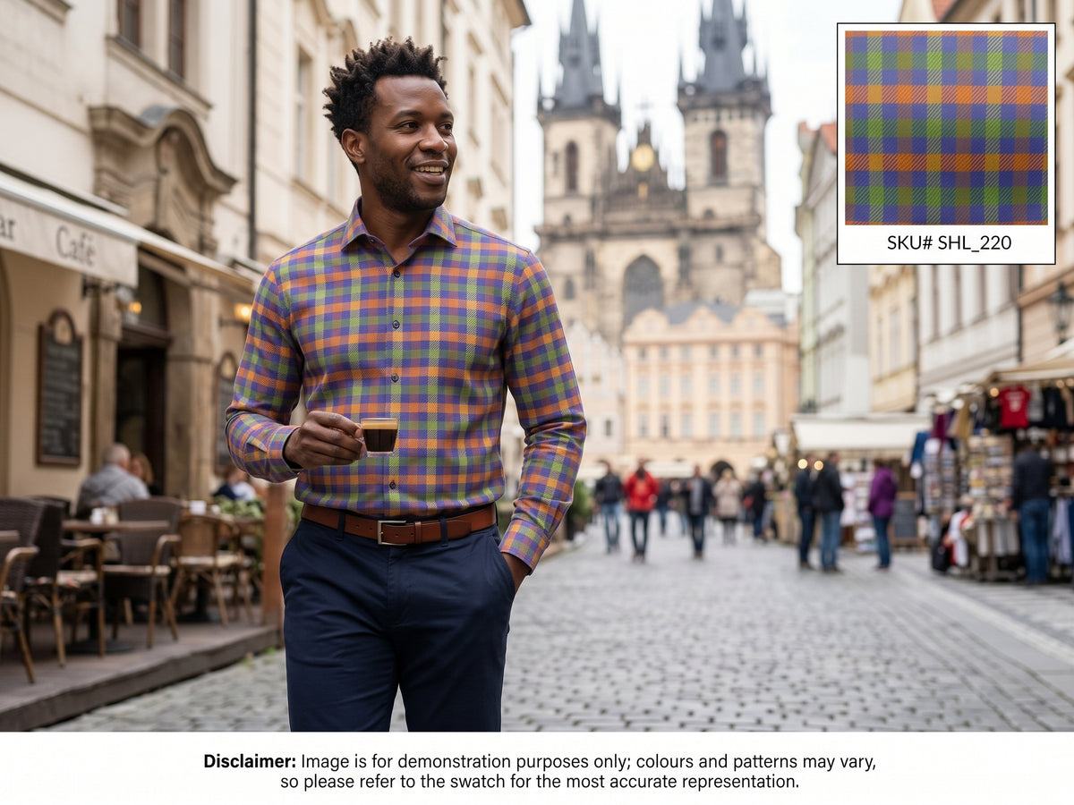 Multicolour Check Cotton Shirting