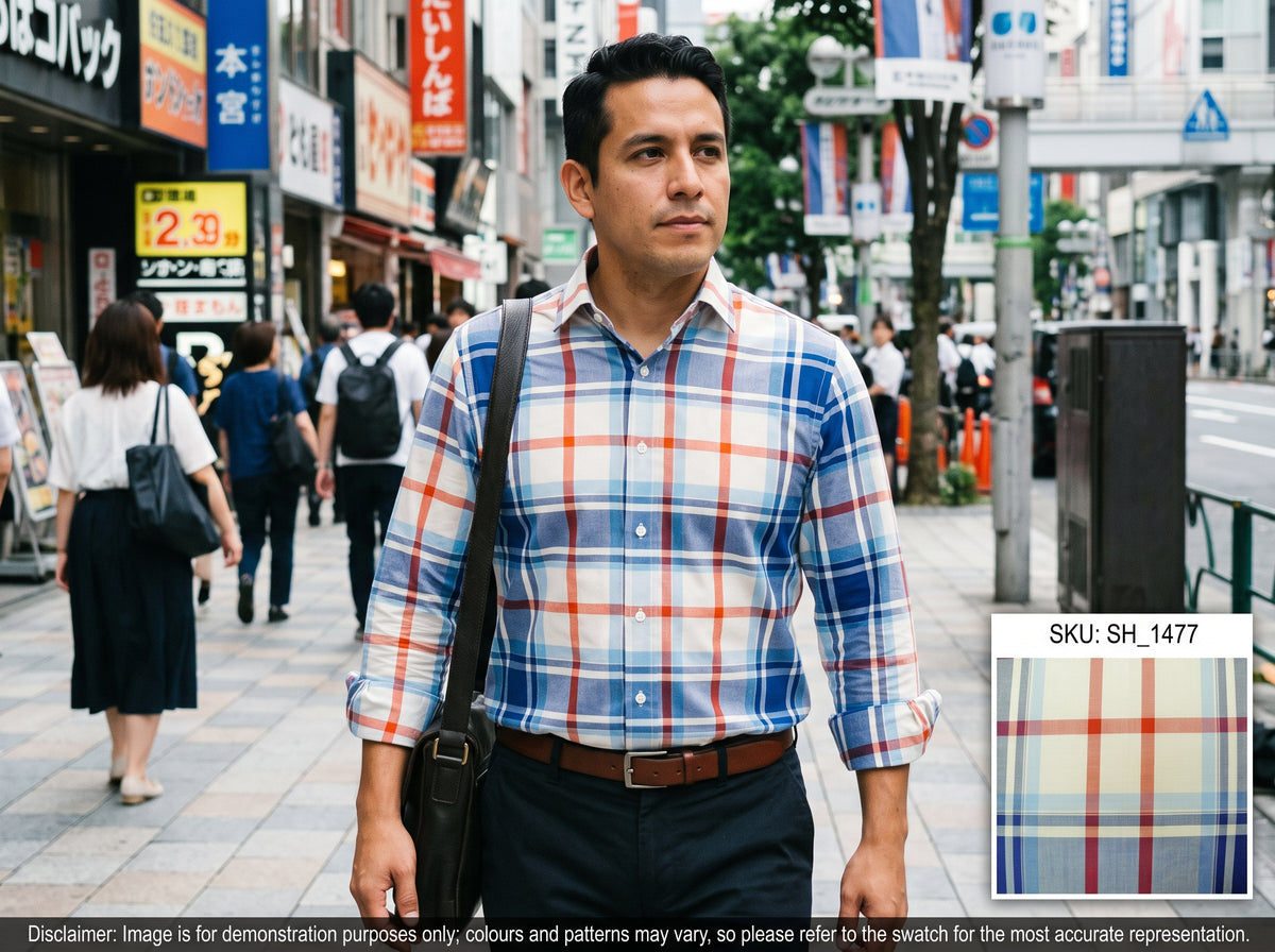 Multicolour Check Egyptian Cotton Shirting