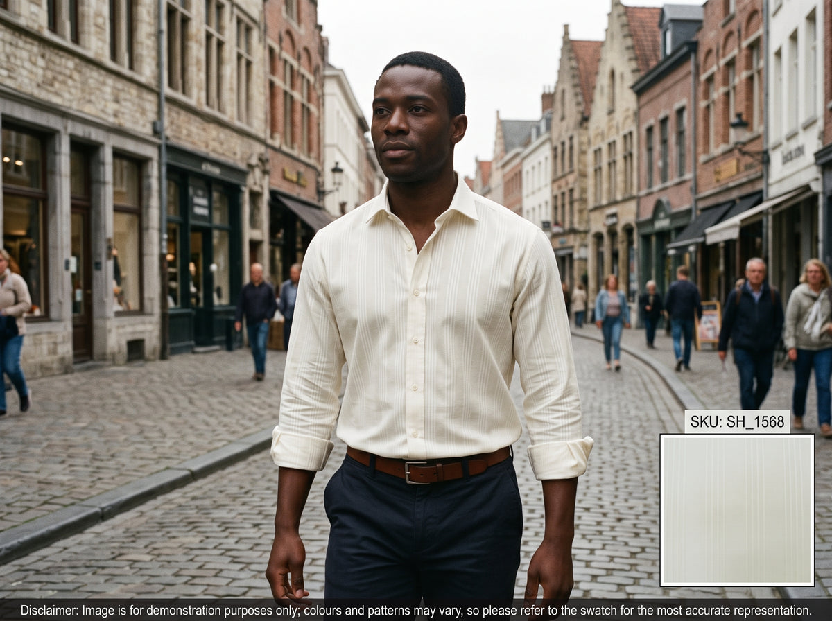 White Stripe Cotton Shirting