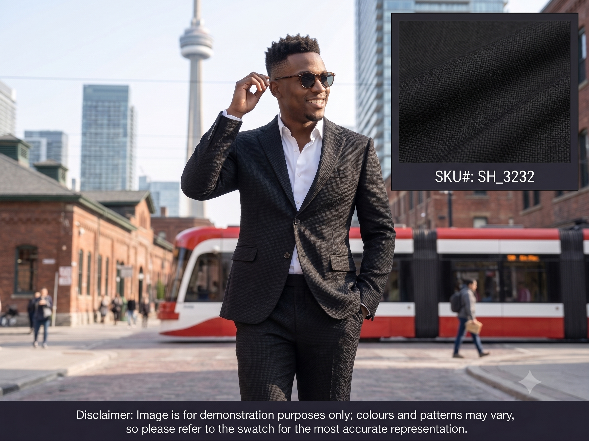 Black Linen-Silk Suiting