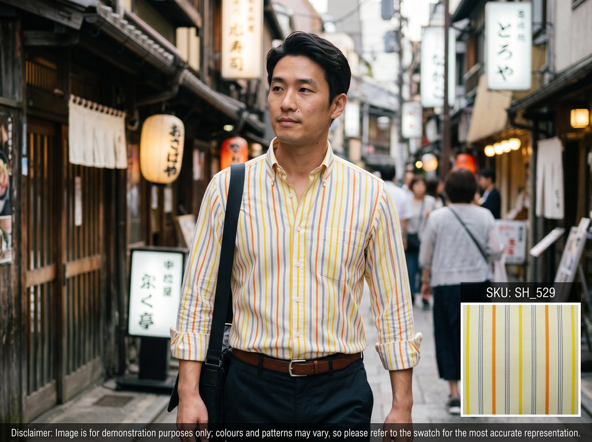 Multicolour Stripe Egyptian Cotton Shirting