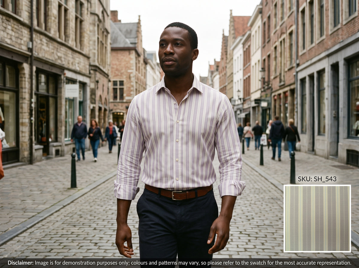 Blue White Stripe Cotton Shirting