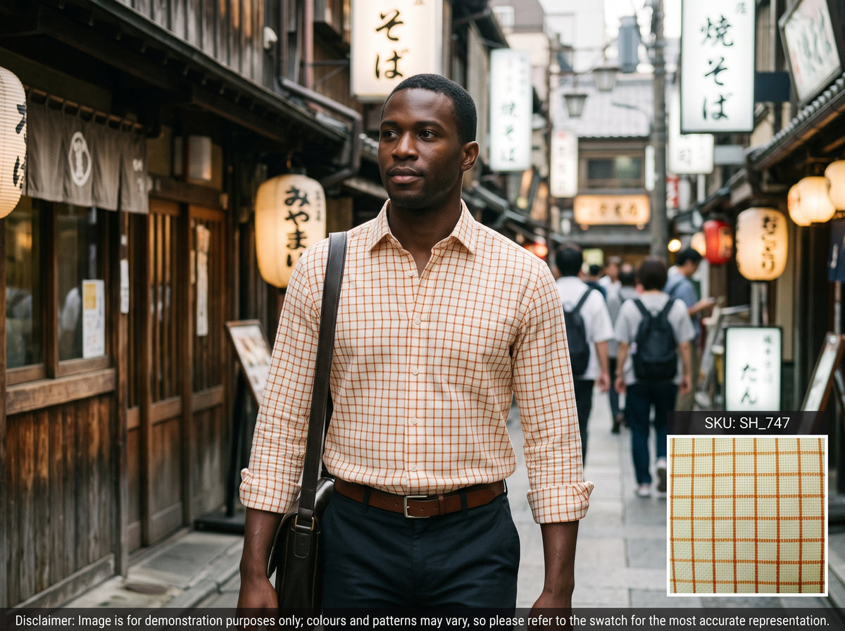 White Check Egyptian Cotton Shirting