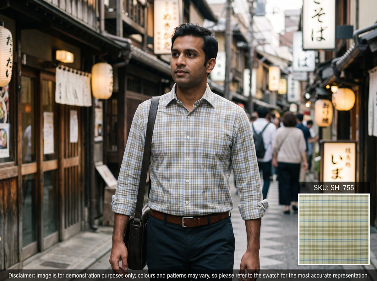 Multicolour Check Egyptian Cotton Shirting