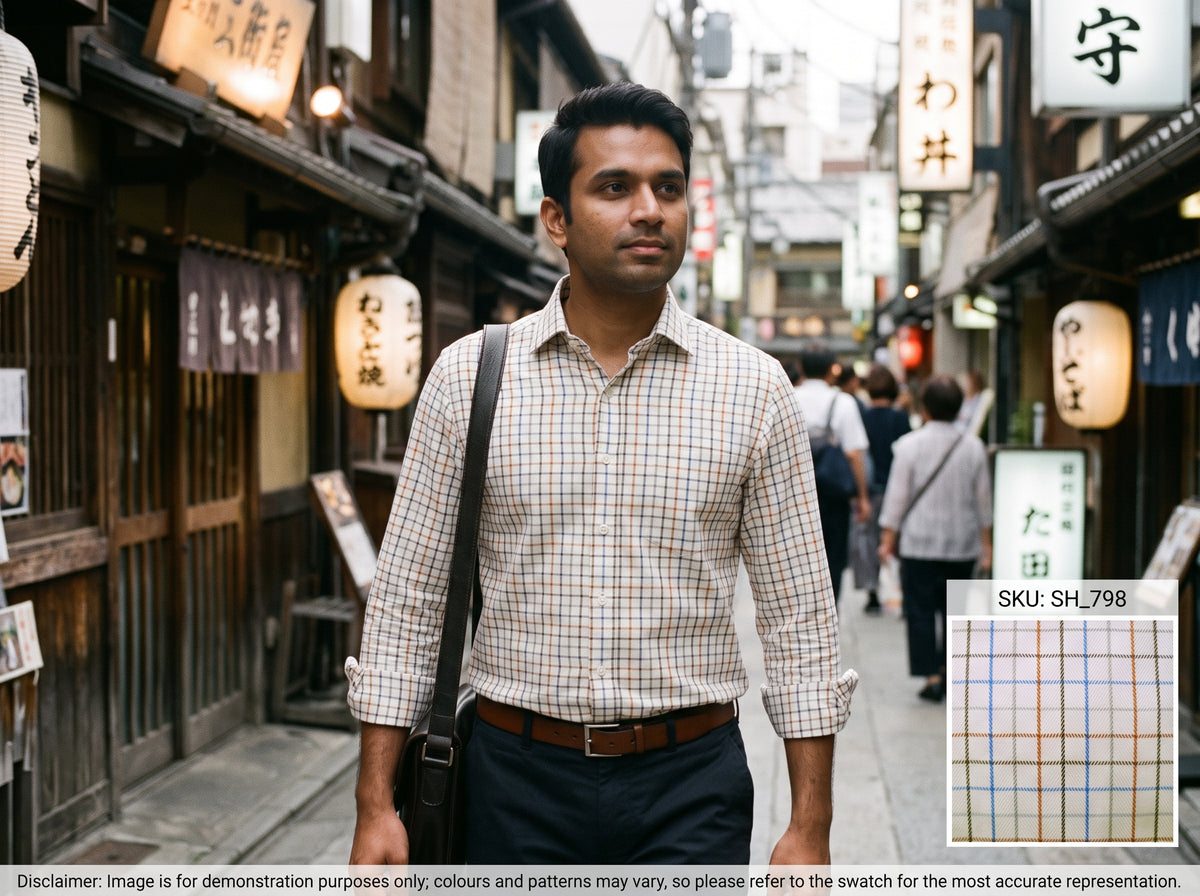 Multicolour Check Cotton Shirting