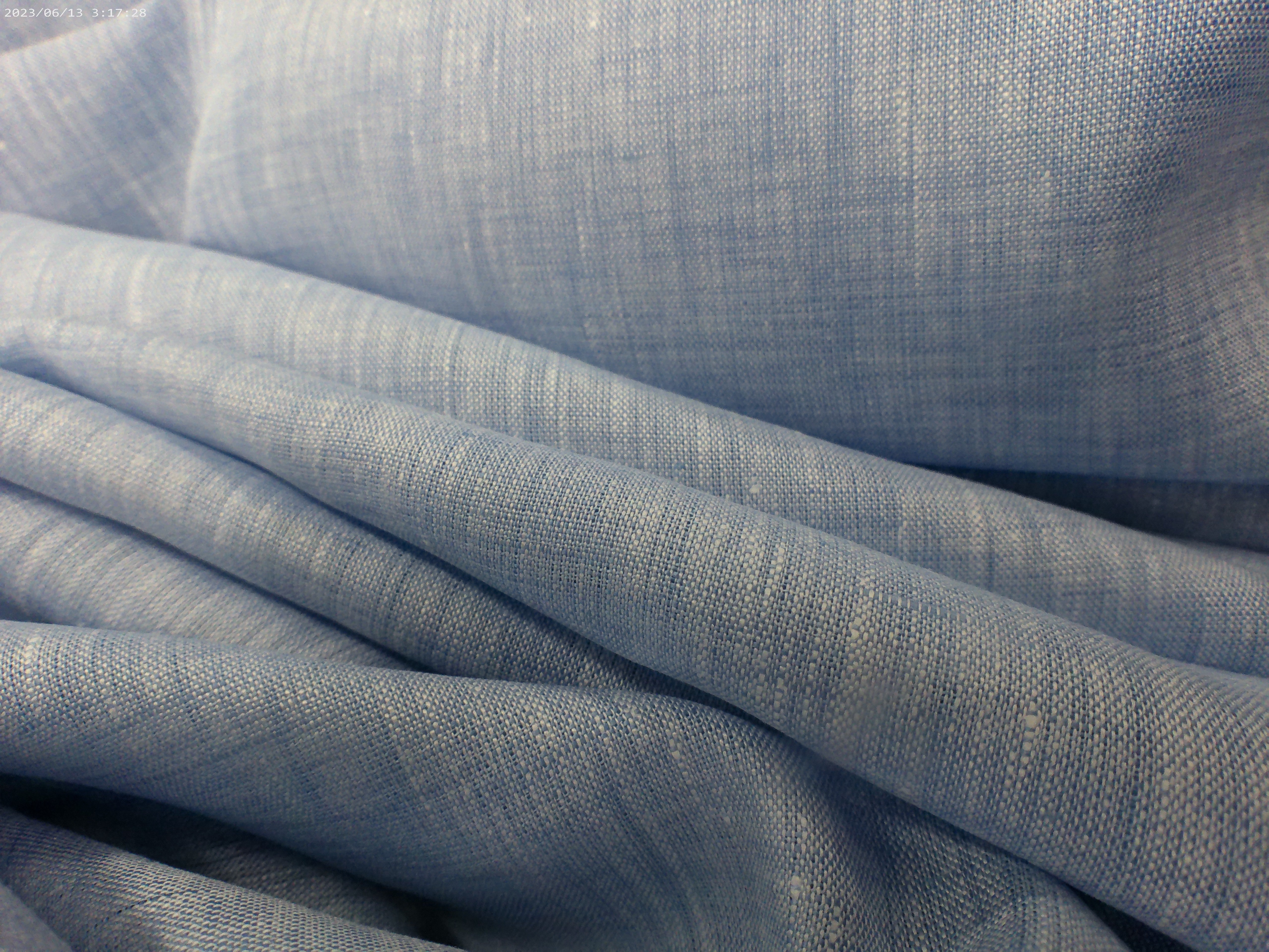 Sky Blue Plain Linen Shirting