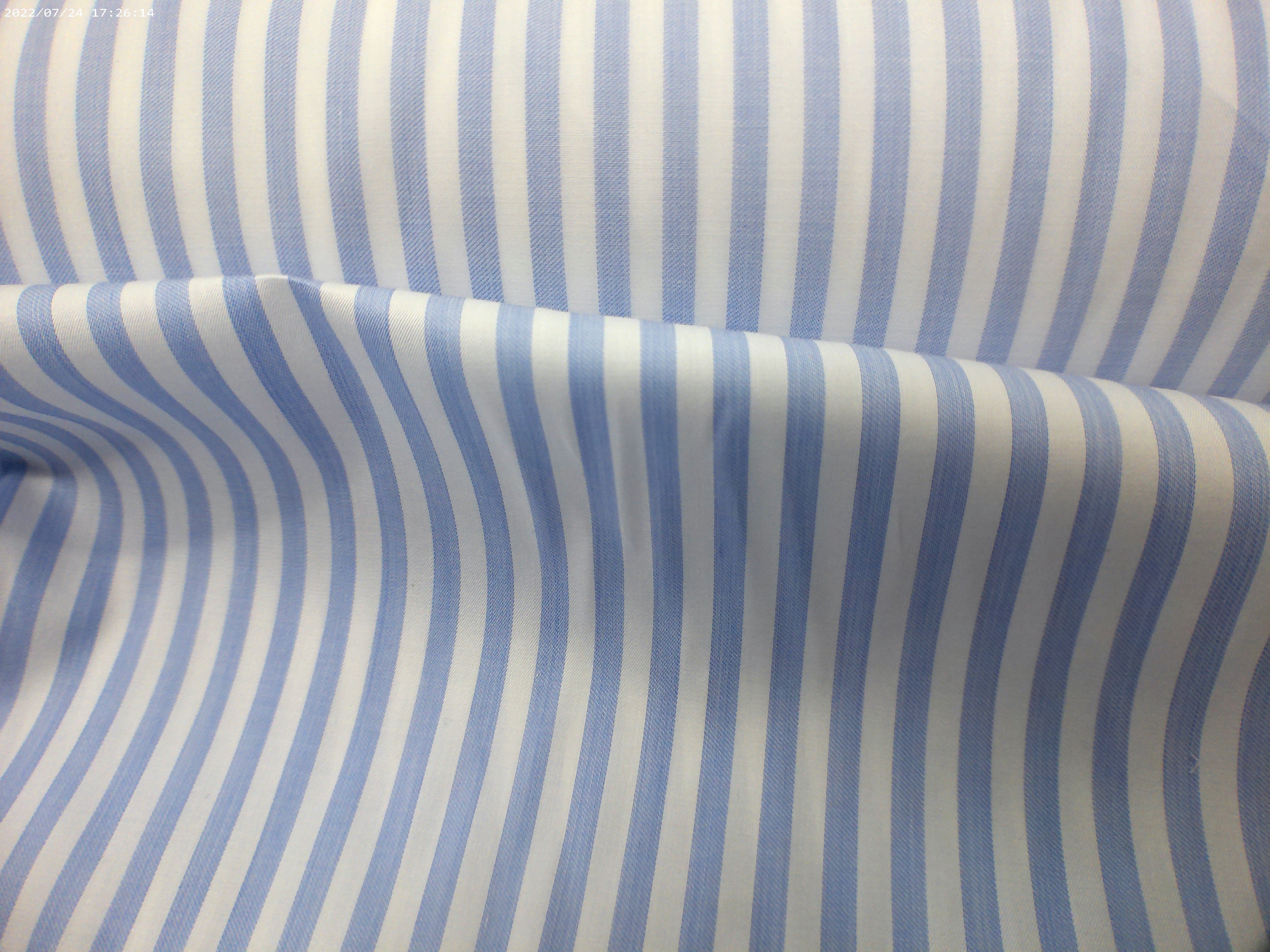 Sky Blue White Stripe Egyptian Cotton Shirting
