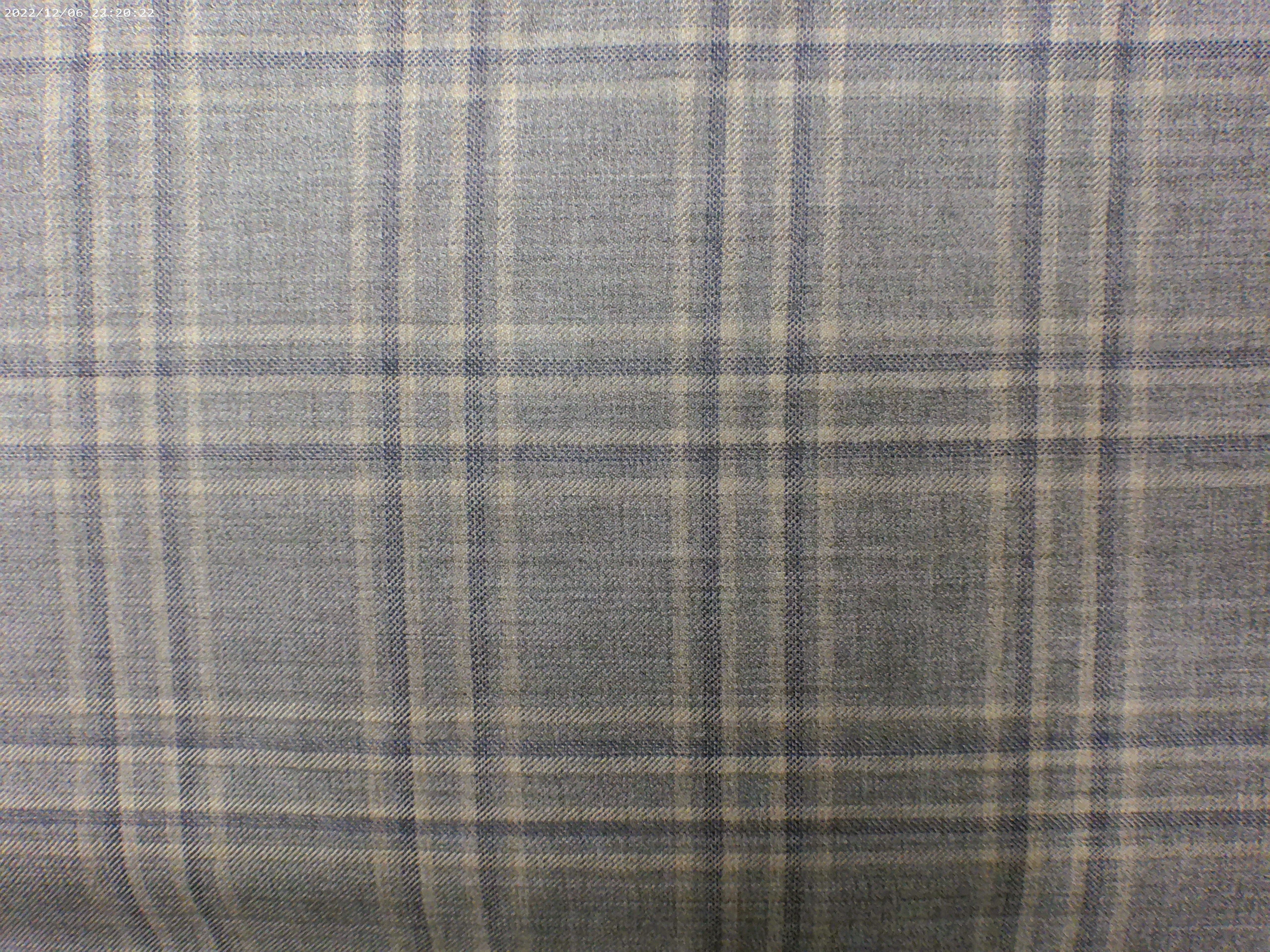 Taupe Grey Check Worsted Wool Suiting