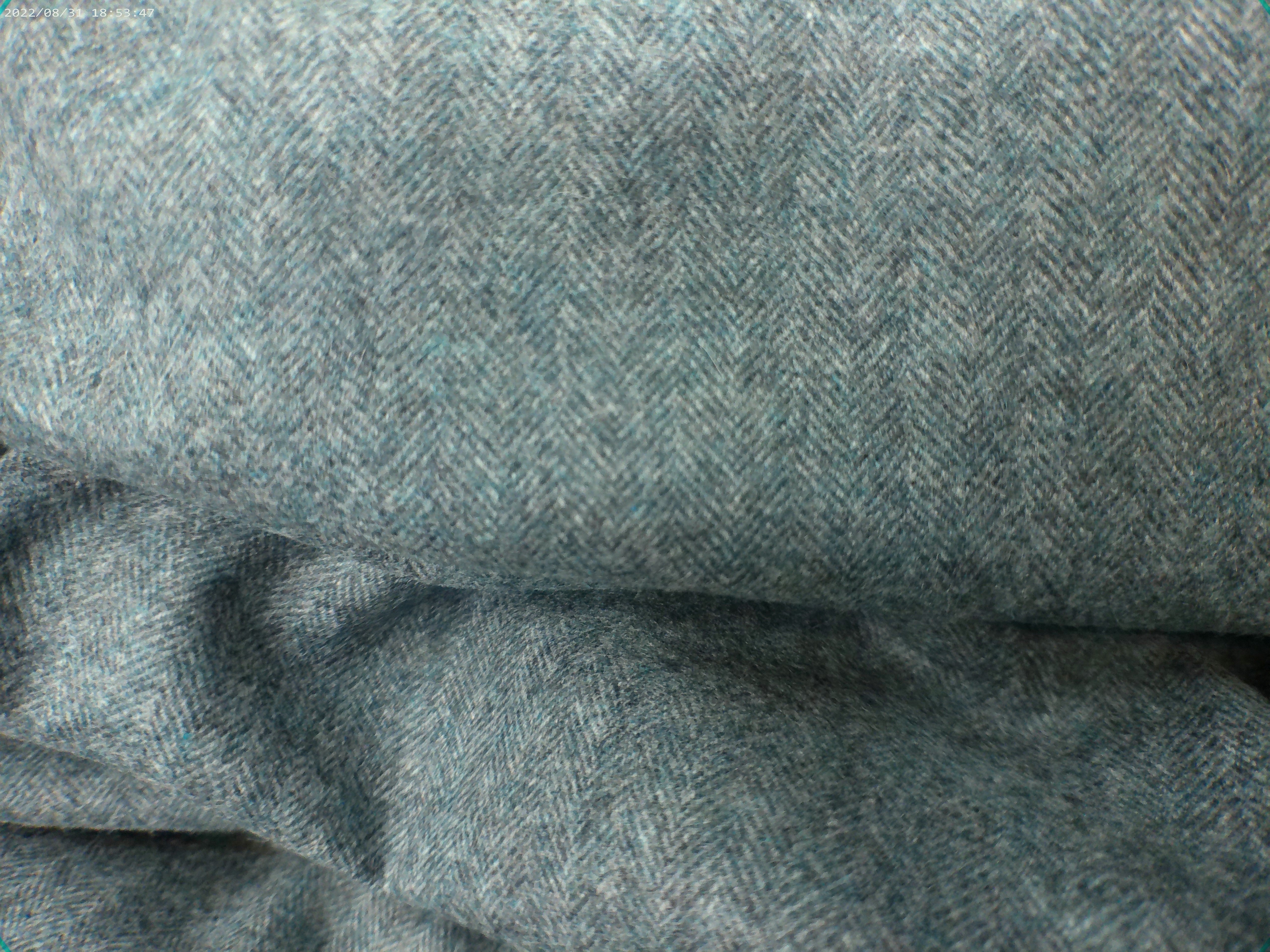 Teal Blue Green Herringbone Cashmere Vicuna Silk Blazer