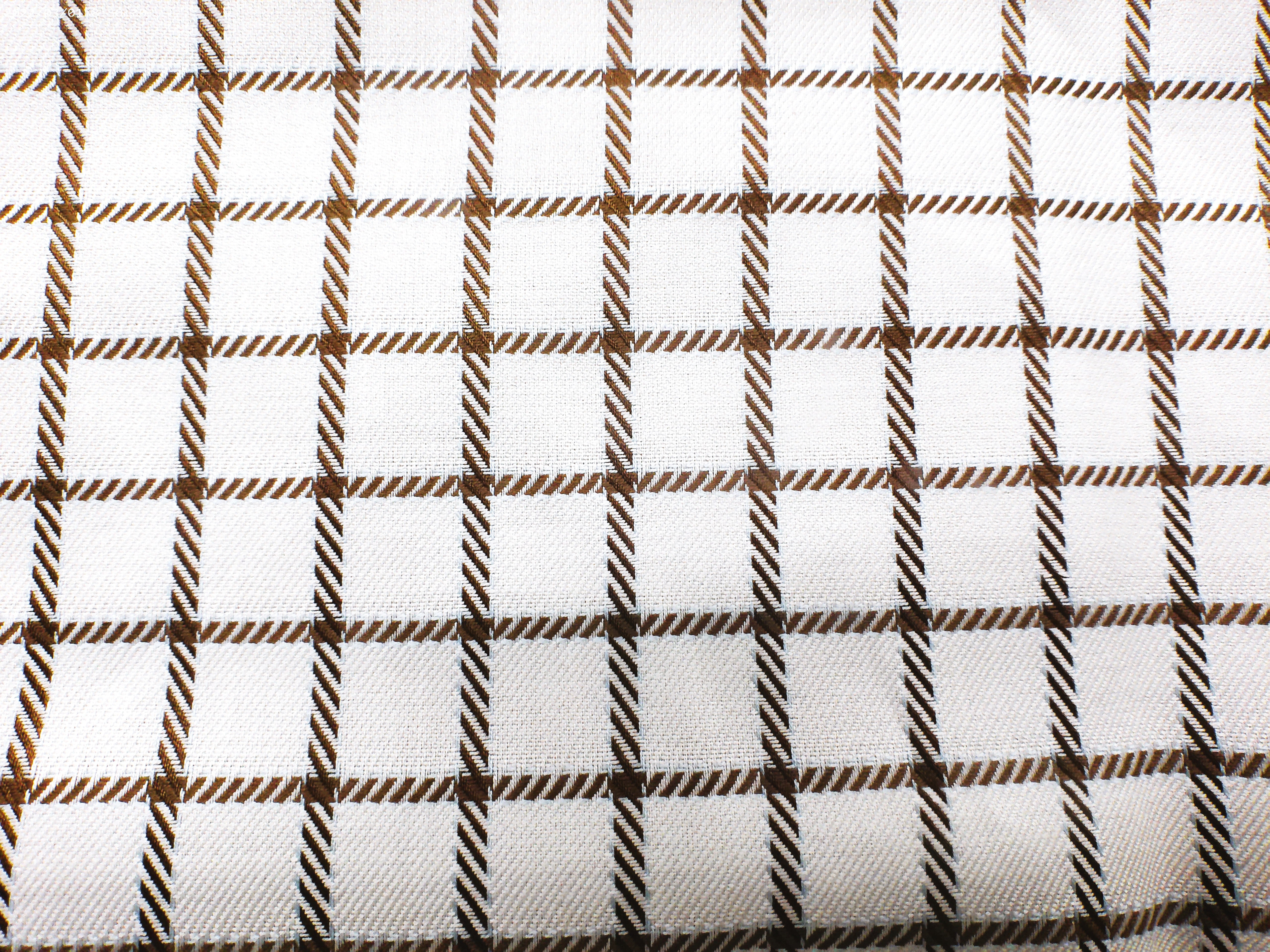 White Brown Check Egyptian Cotton Shirting