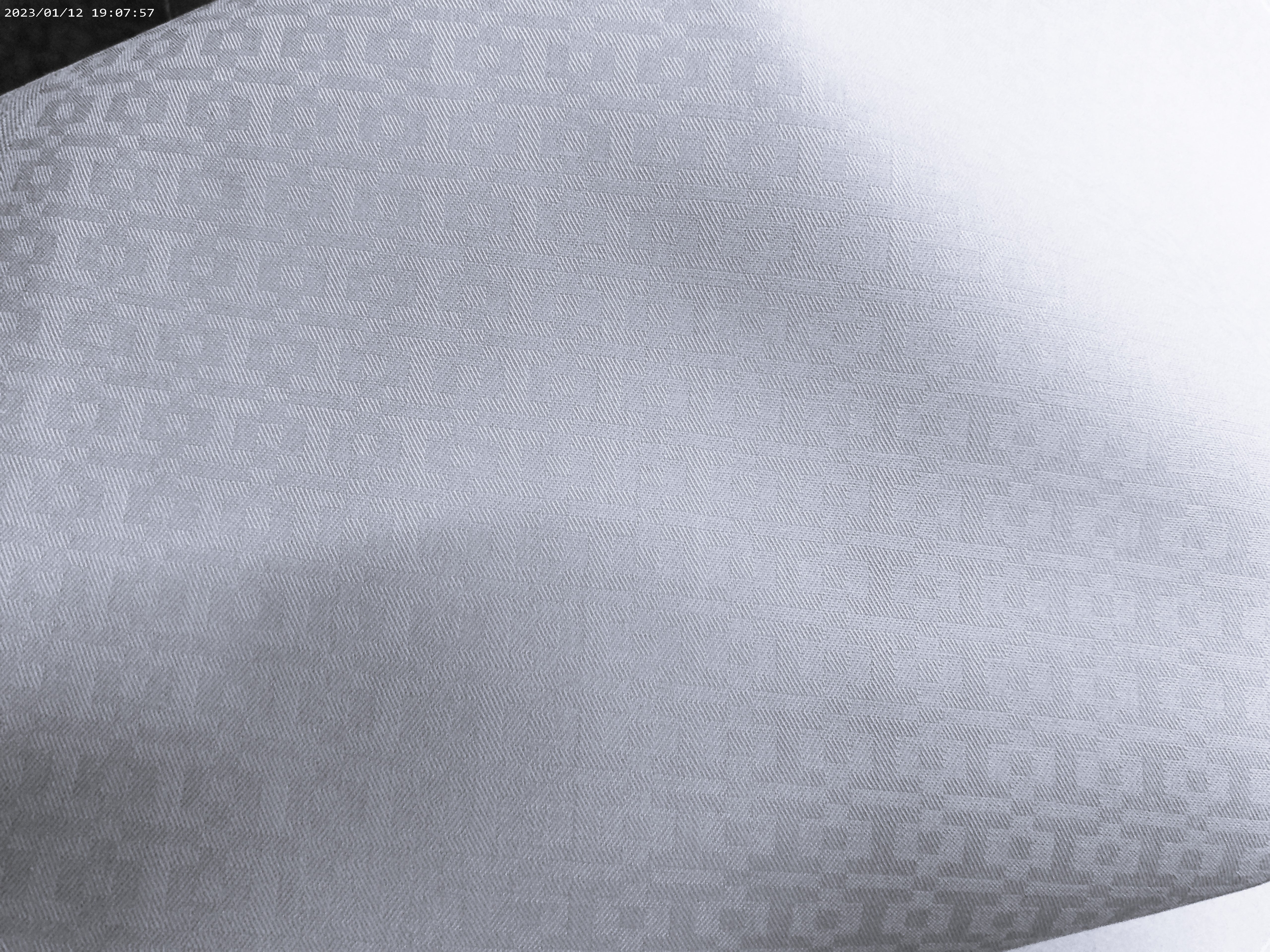 White Geometric Egyptian Cotton Shirting