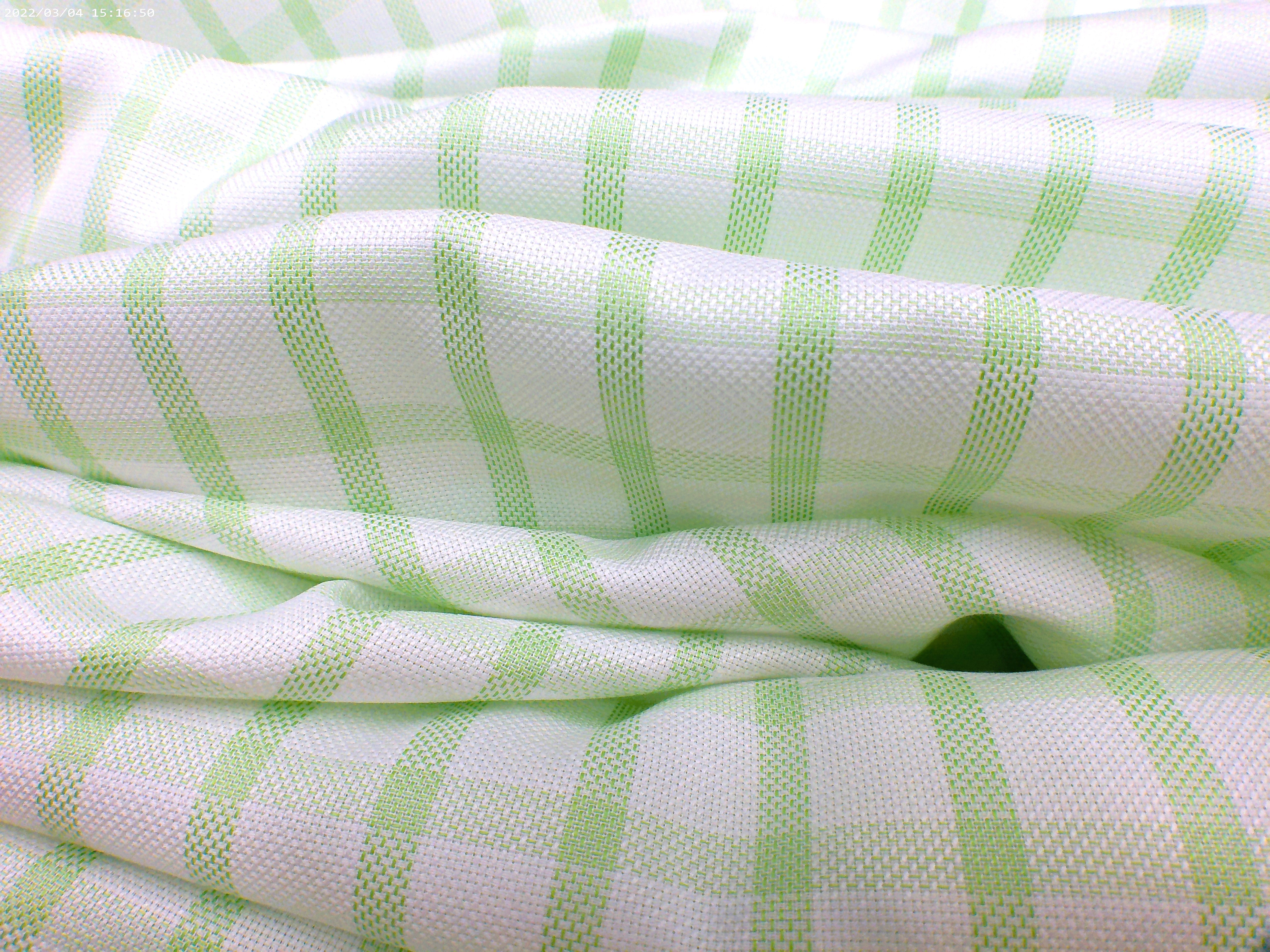 White Green Check Cotton Dresses Shirting