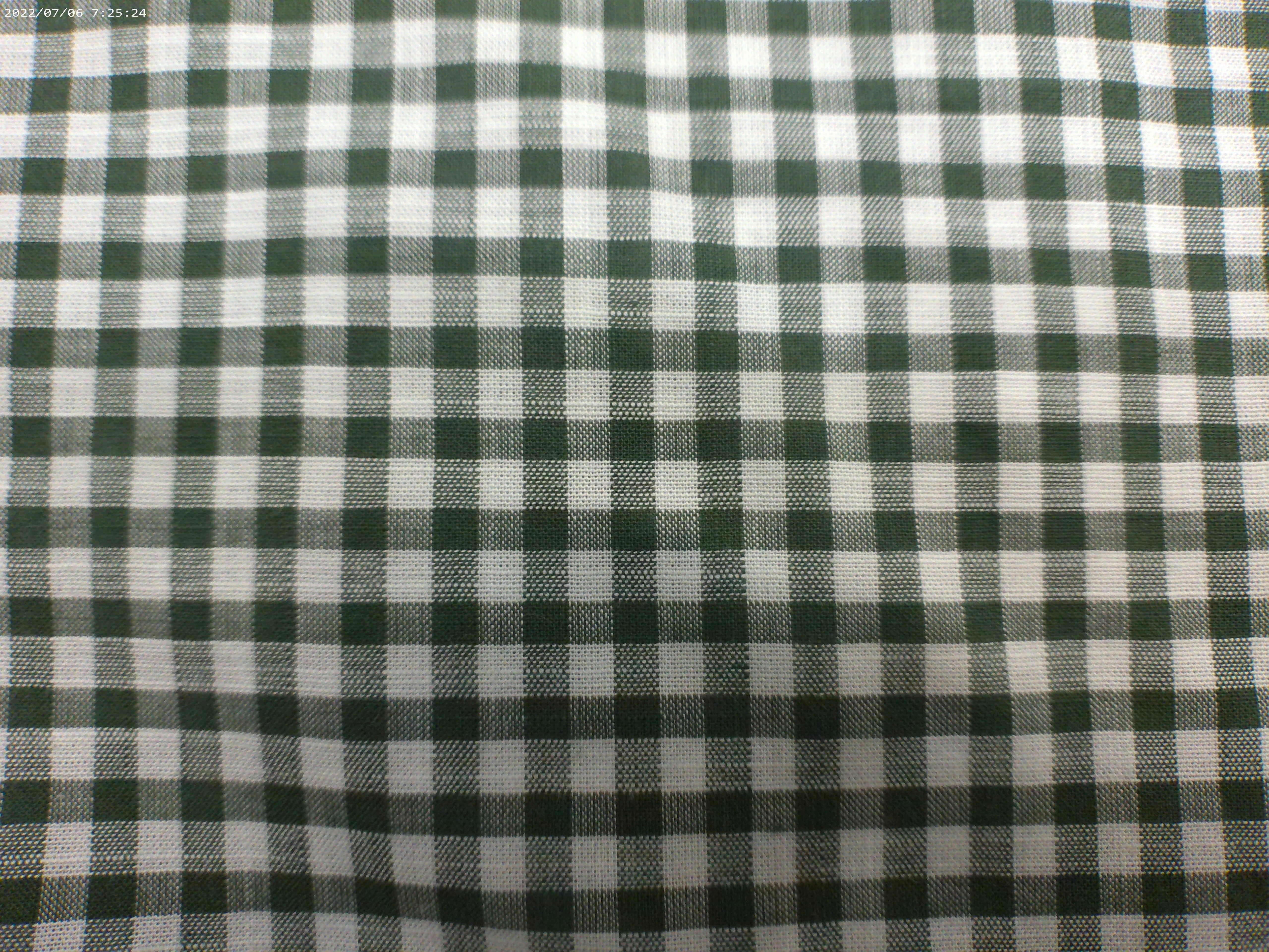 White Green Check Egyptian Cotton Shirting