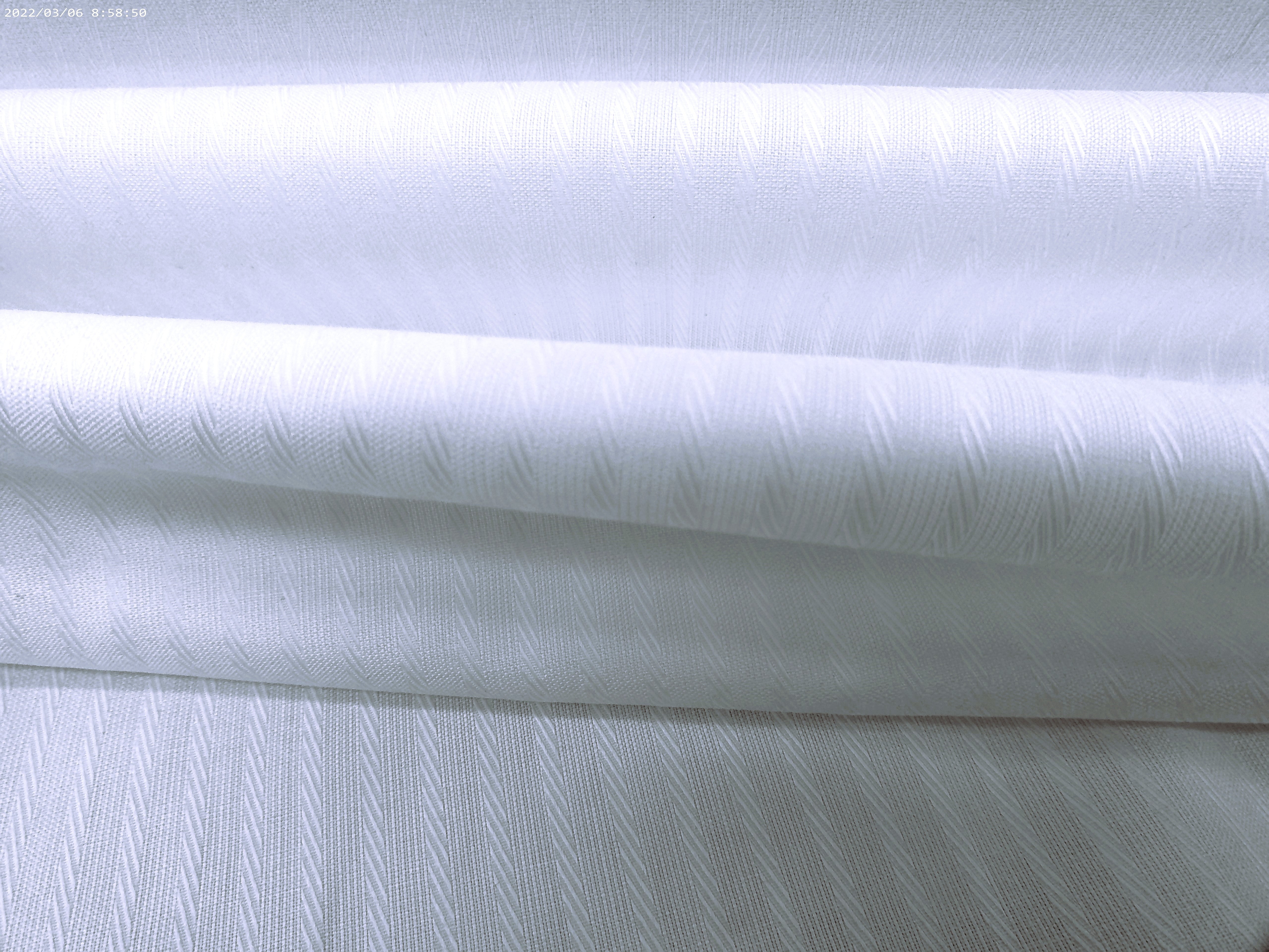 White Herringbone Egyptian Cotton Shirting